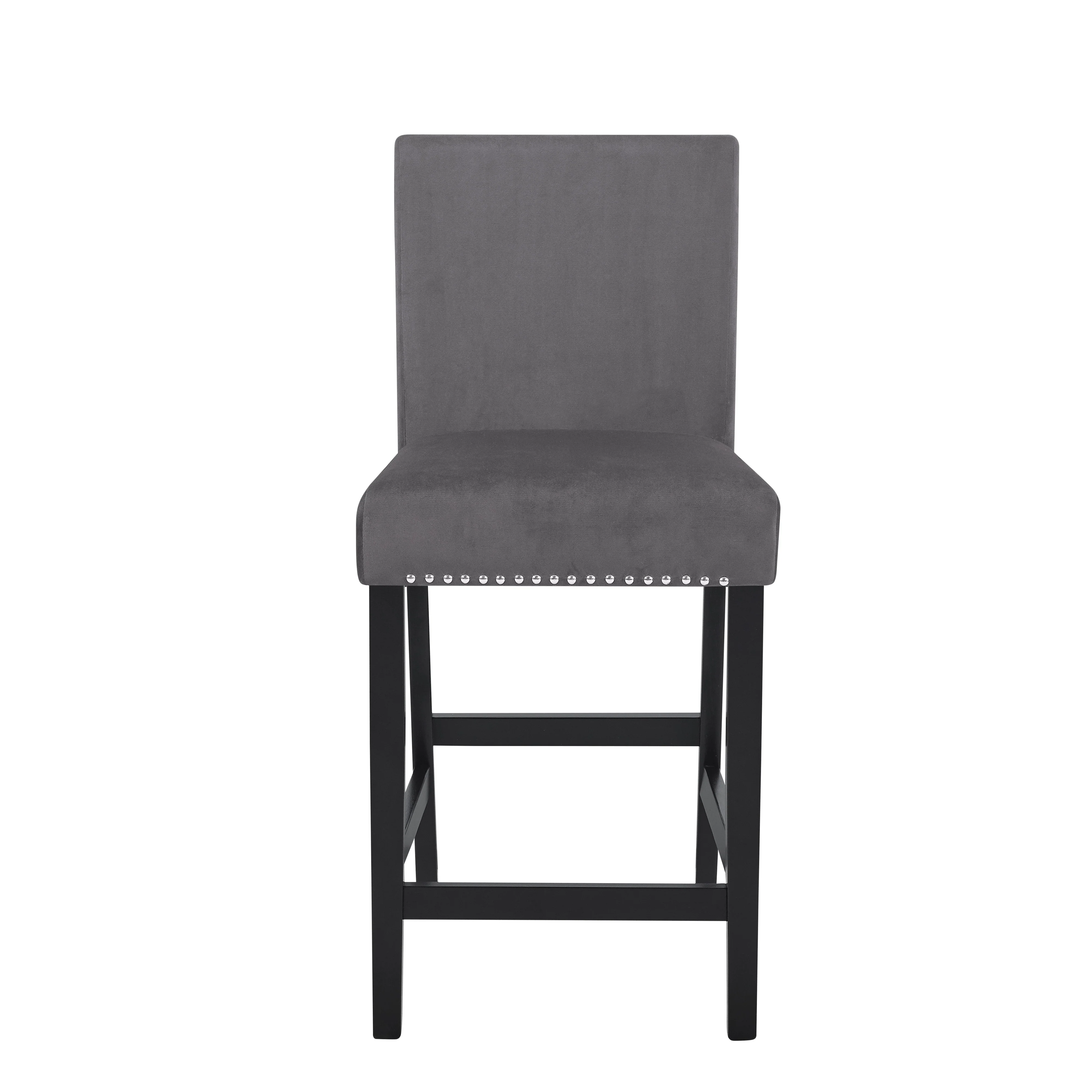 Celeste 5Pc 42" Marble Finish Counter Table & 4 Chairs-Gray - Image 7