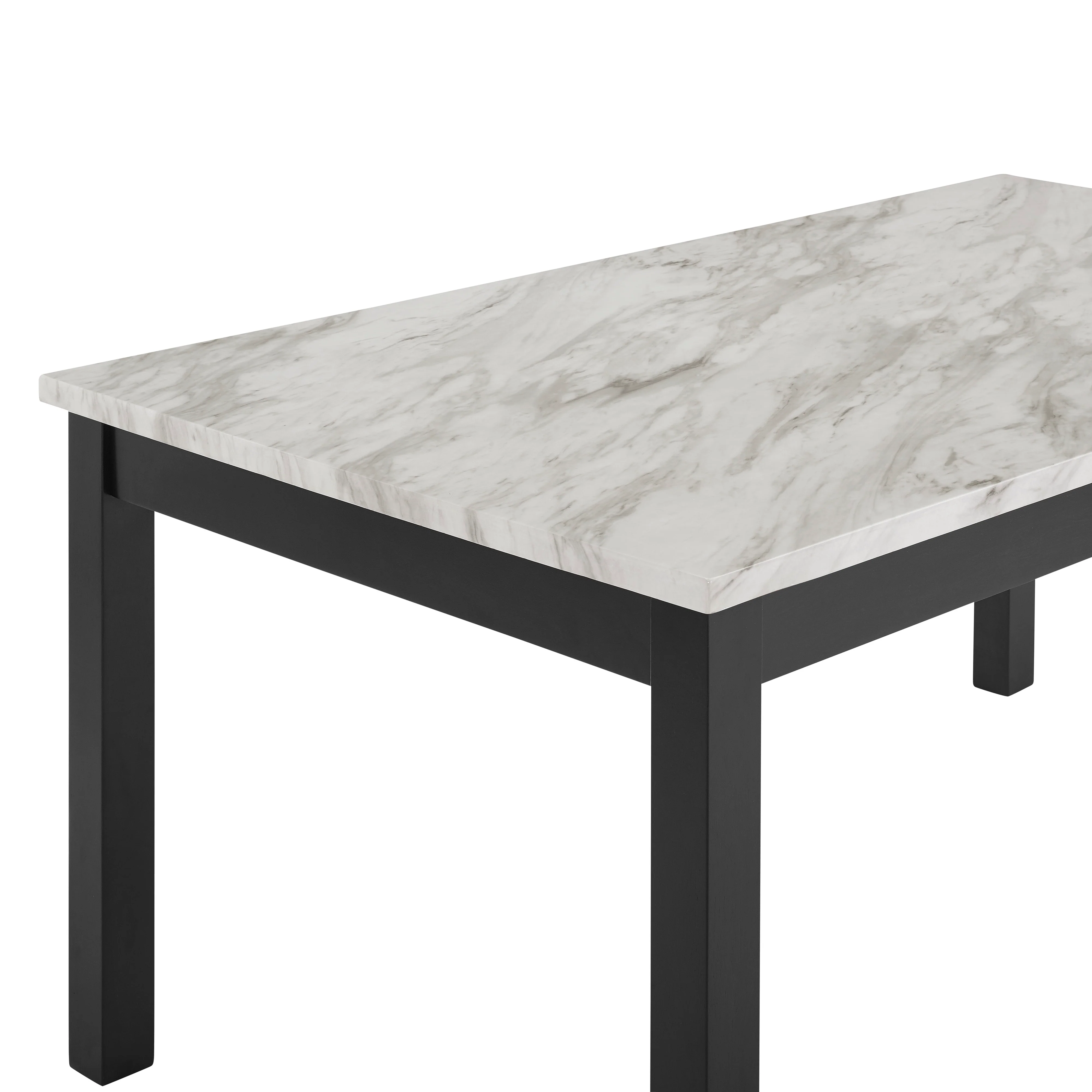 Celeste 64" Dining Table-Espresso/Faux Marble - Image 4
