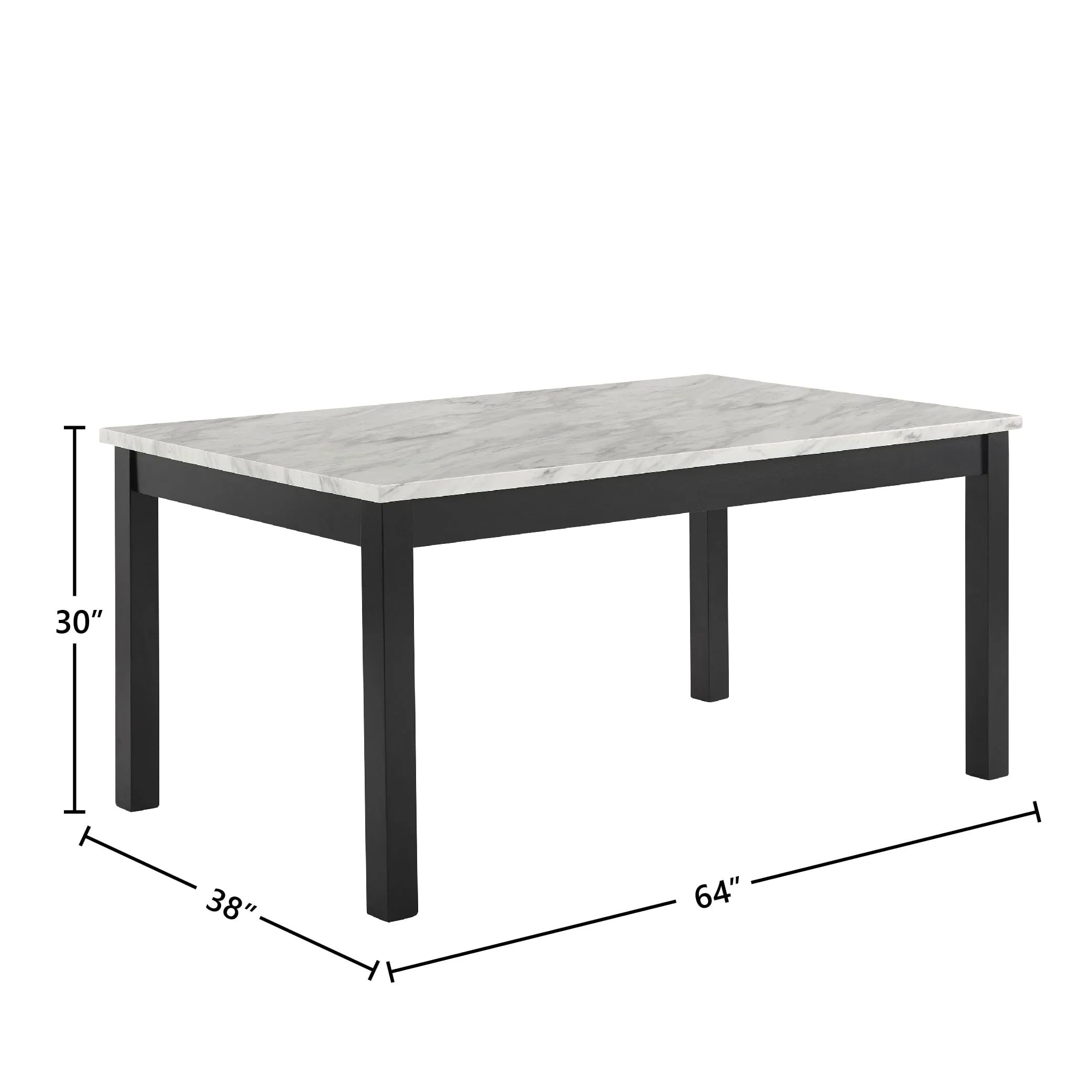 Celeste 64" Dining Table-Espresso/Faux Marble - Image 5