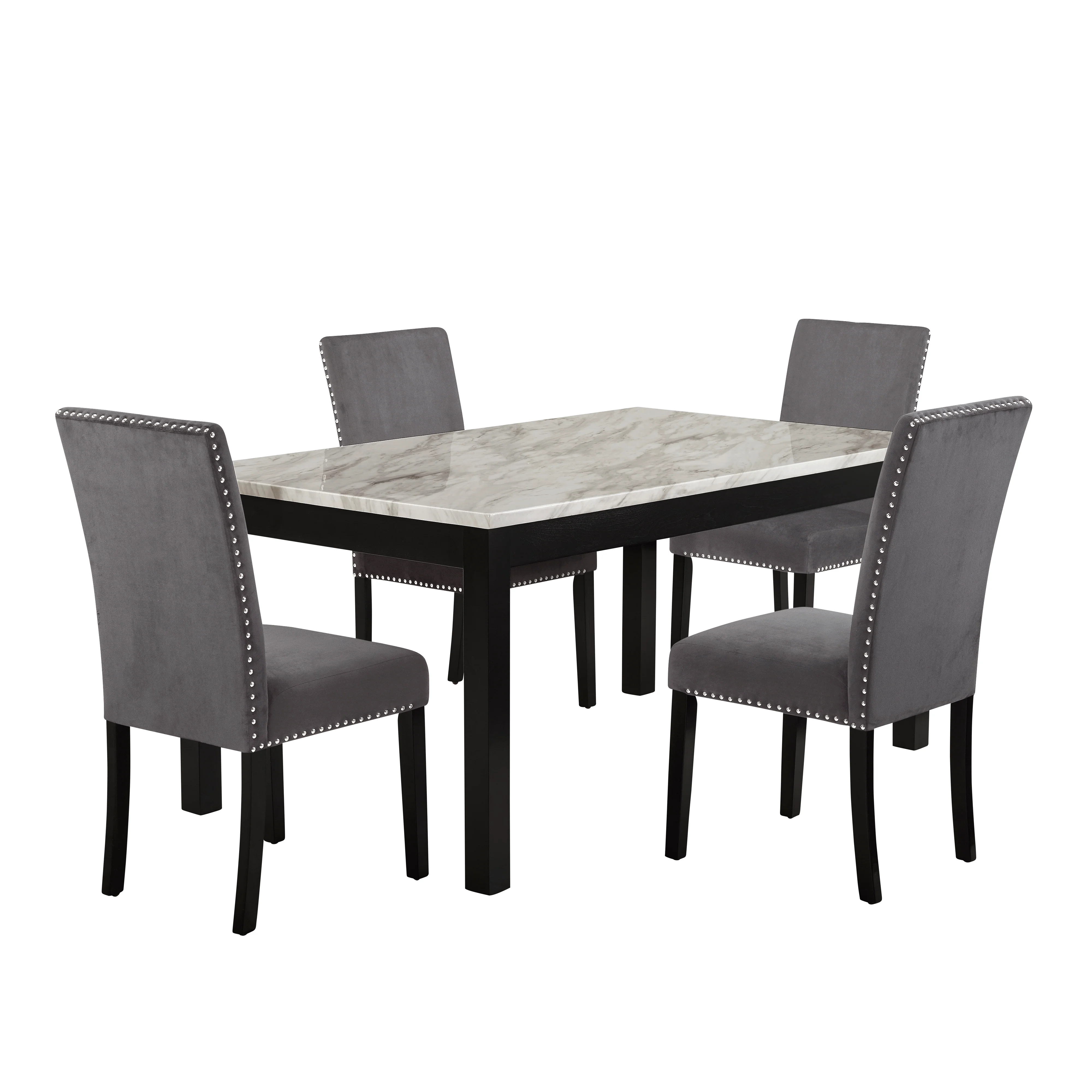 Celeste 64" Dining Table-Espresso/Faux Marble - Image 7