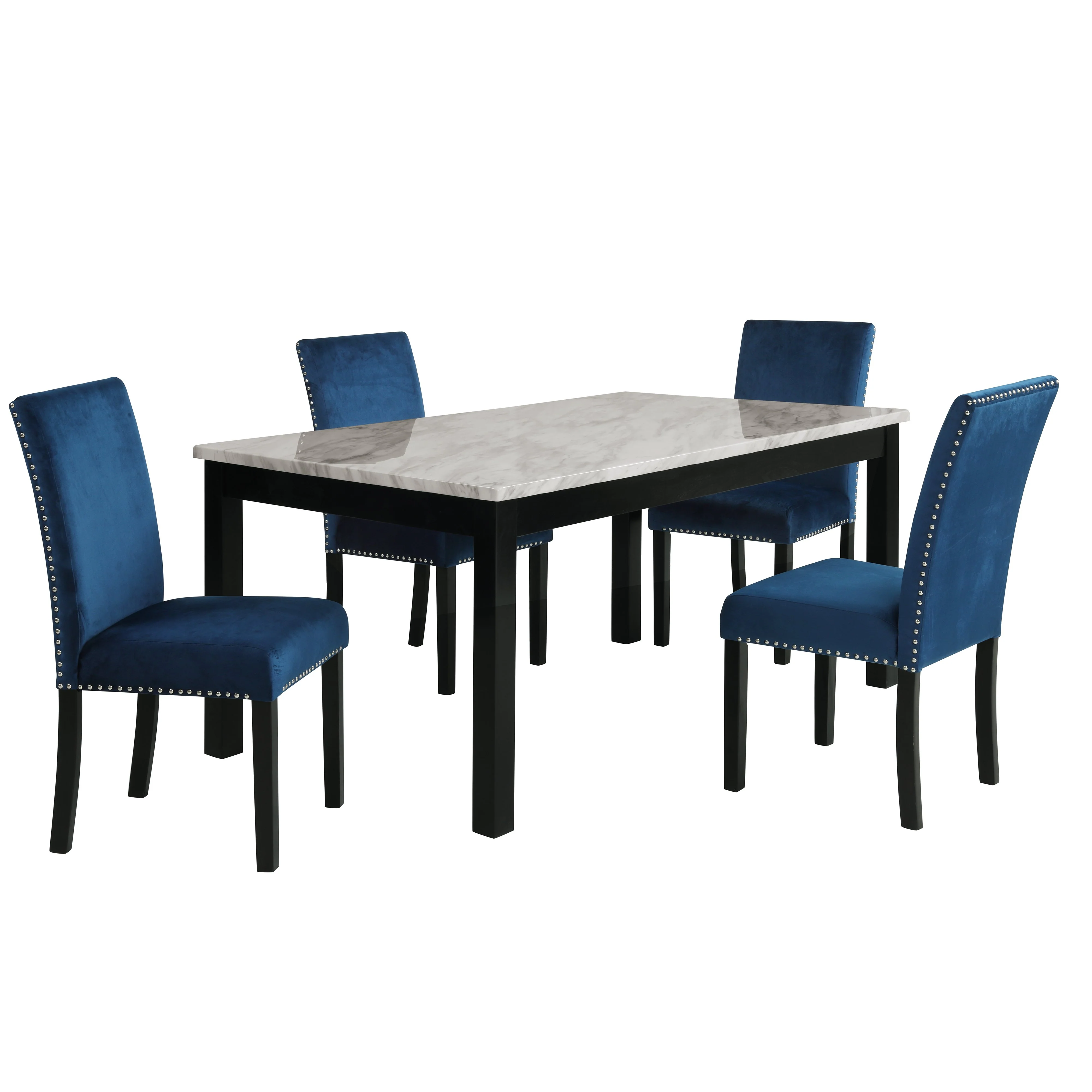 Celeste 64" Dining Table-Espresso/Faux Marble - Image 8