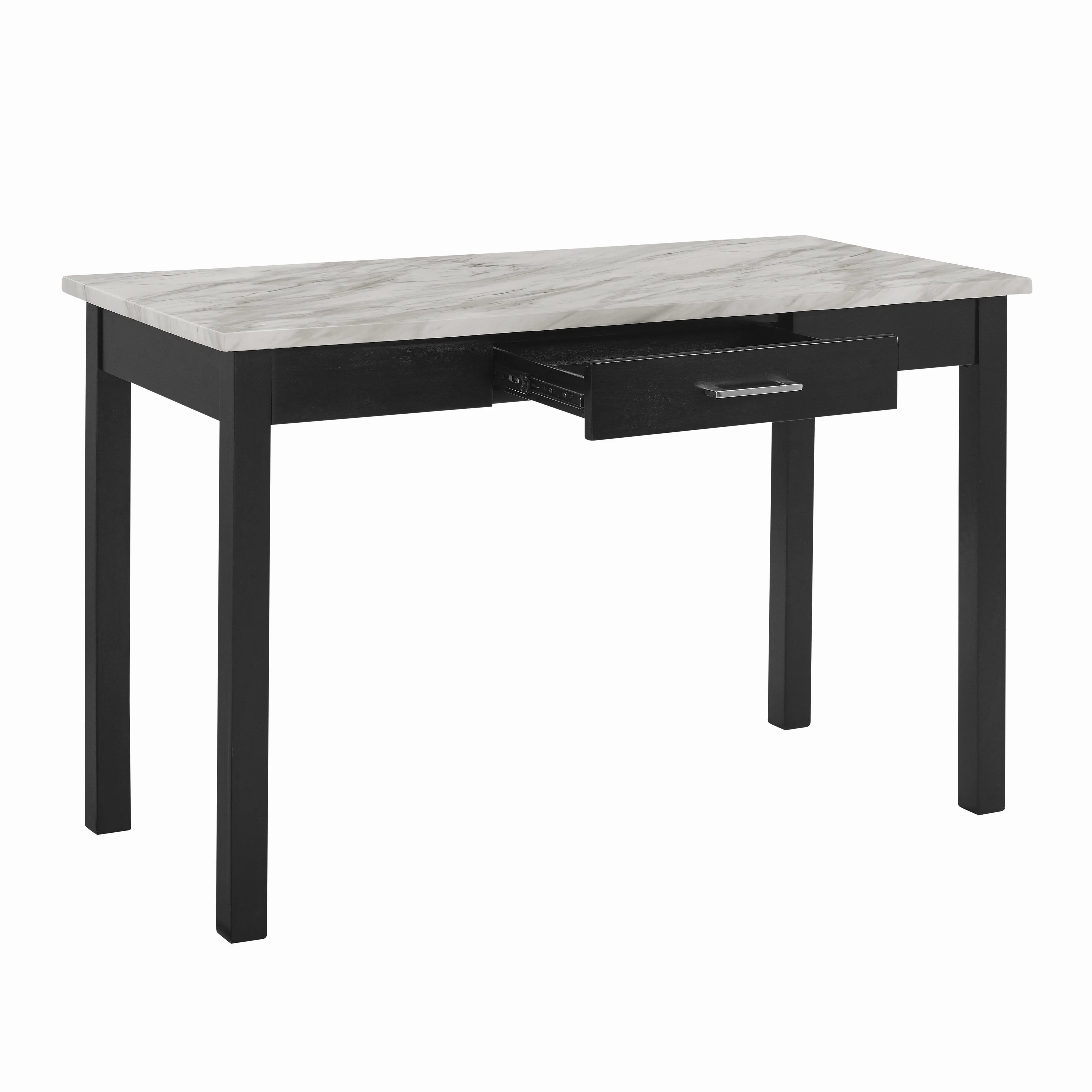 CELESTE DESK W/WHITE/GRAY FAUX MARBLE TOP-ESPRESSO BASE - Image 2