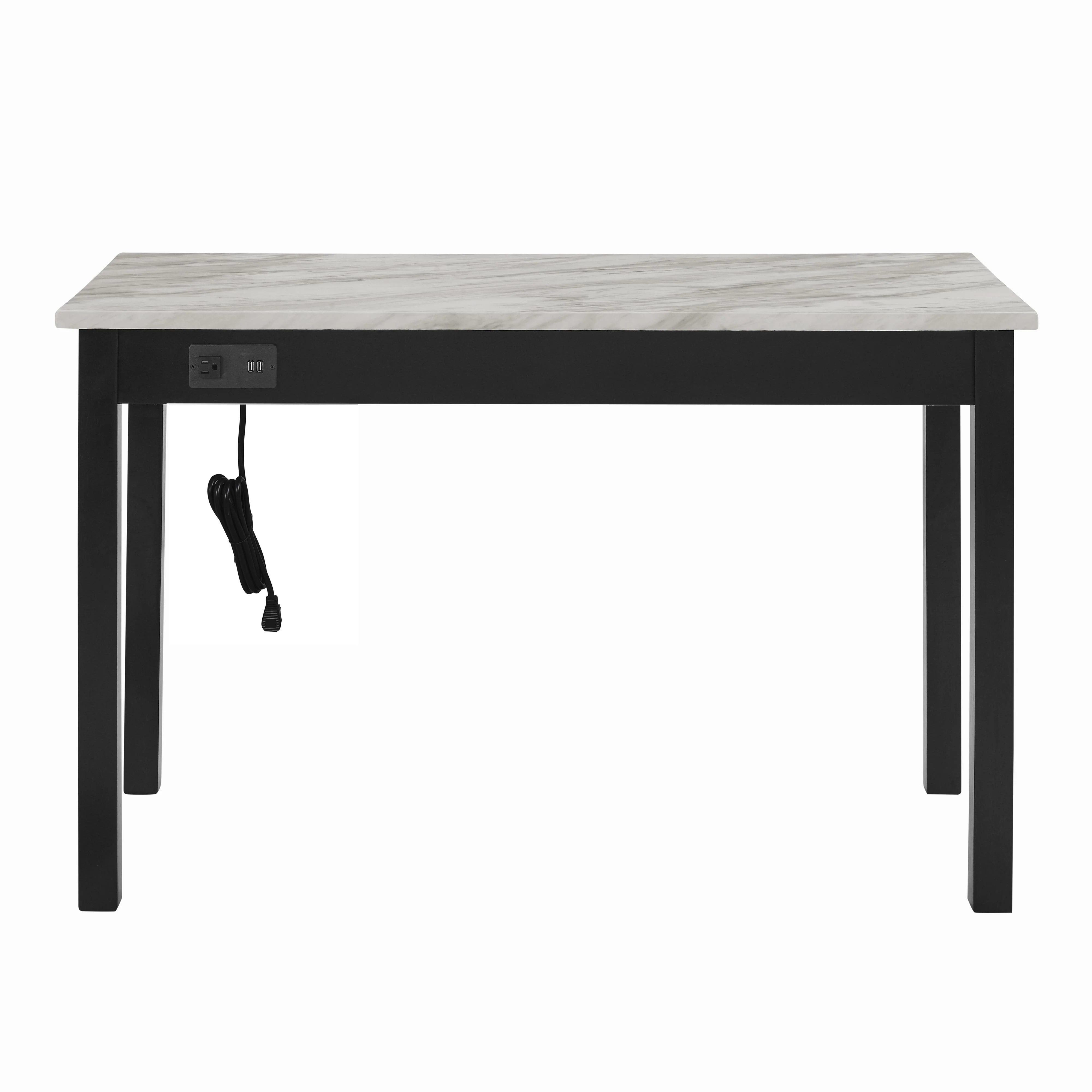CELESTE DESK W/WHITE/GRAY FAUX MARBLE TOP-ESPRESSO BASE - Image 5