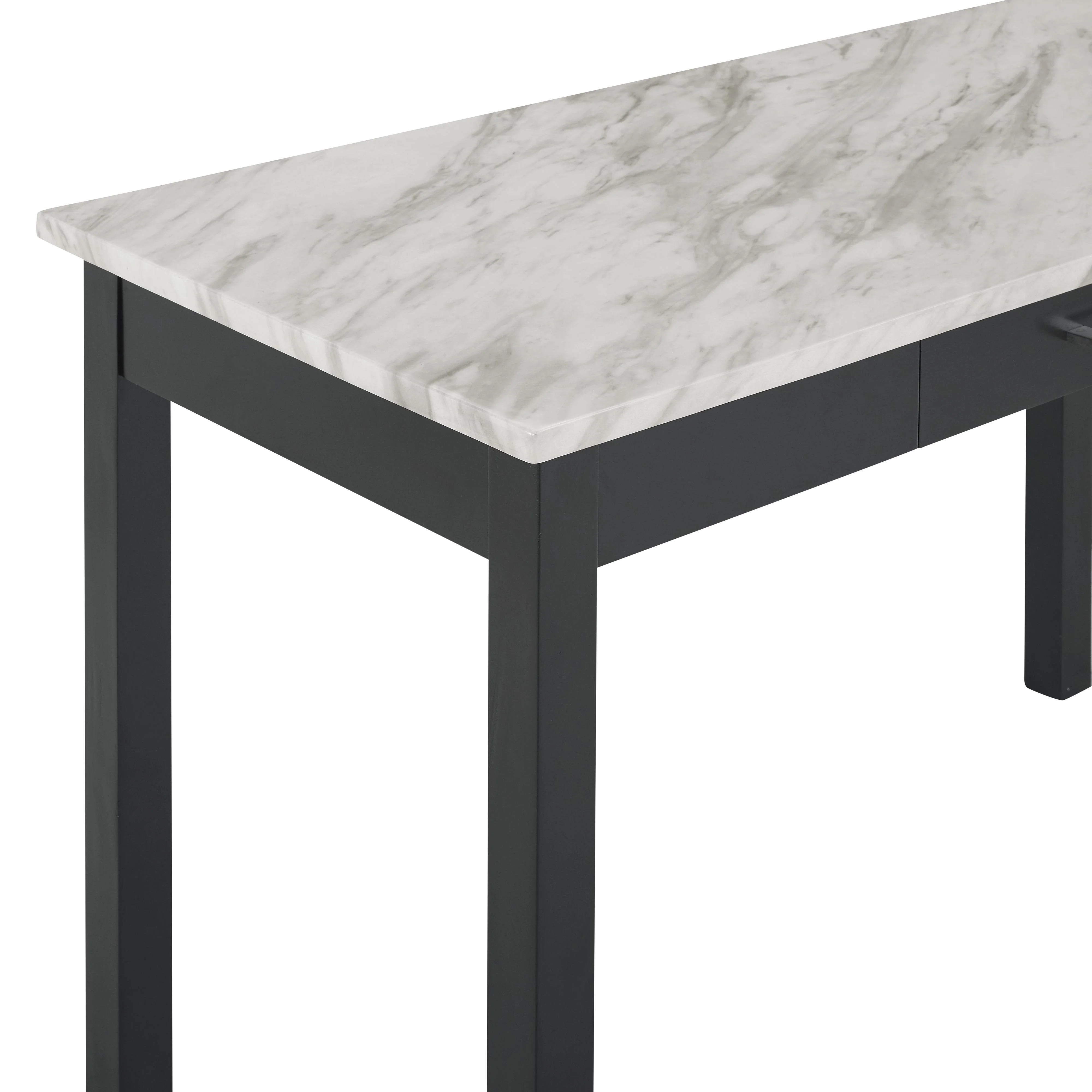 CELESTE DESK W/WHITE/GRAY FAUX MARBLE TOP-ESPRESSO BASE - Image 6