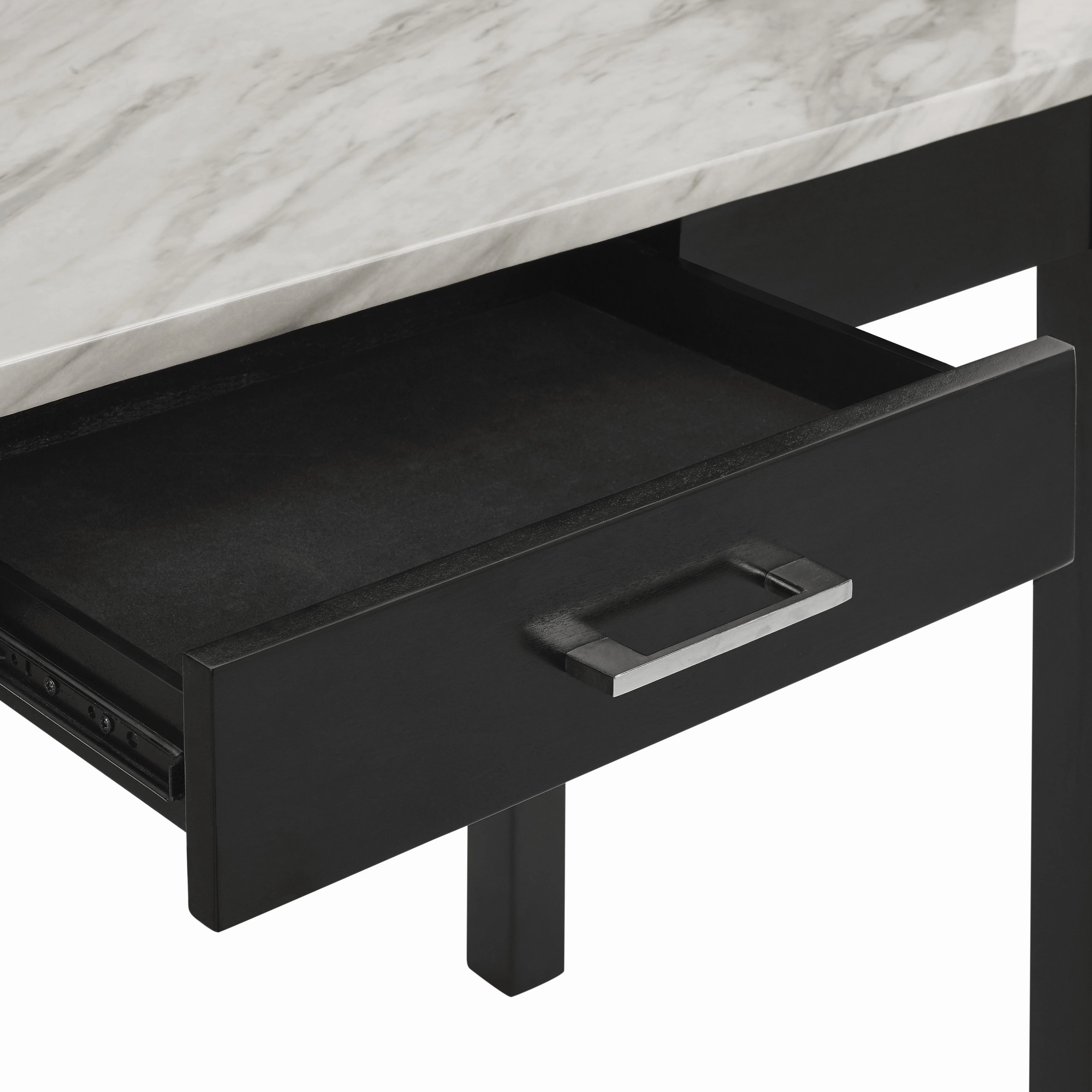 CELESTE DESK W/WHITE/GRAY FAUX MARBLE TOP-ESPRESSO BASE - Image 7