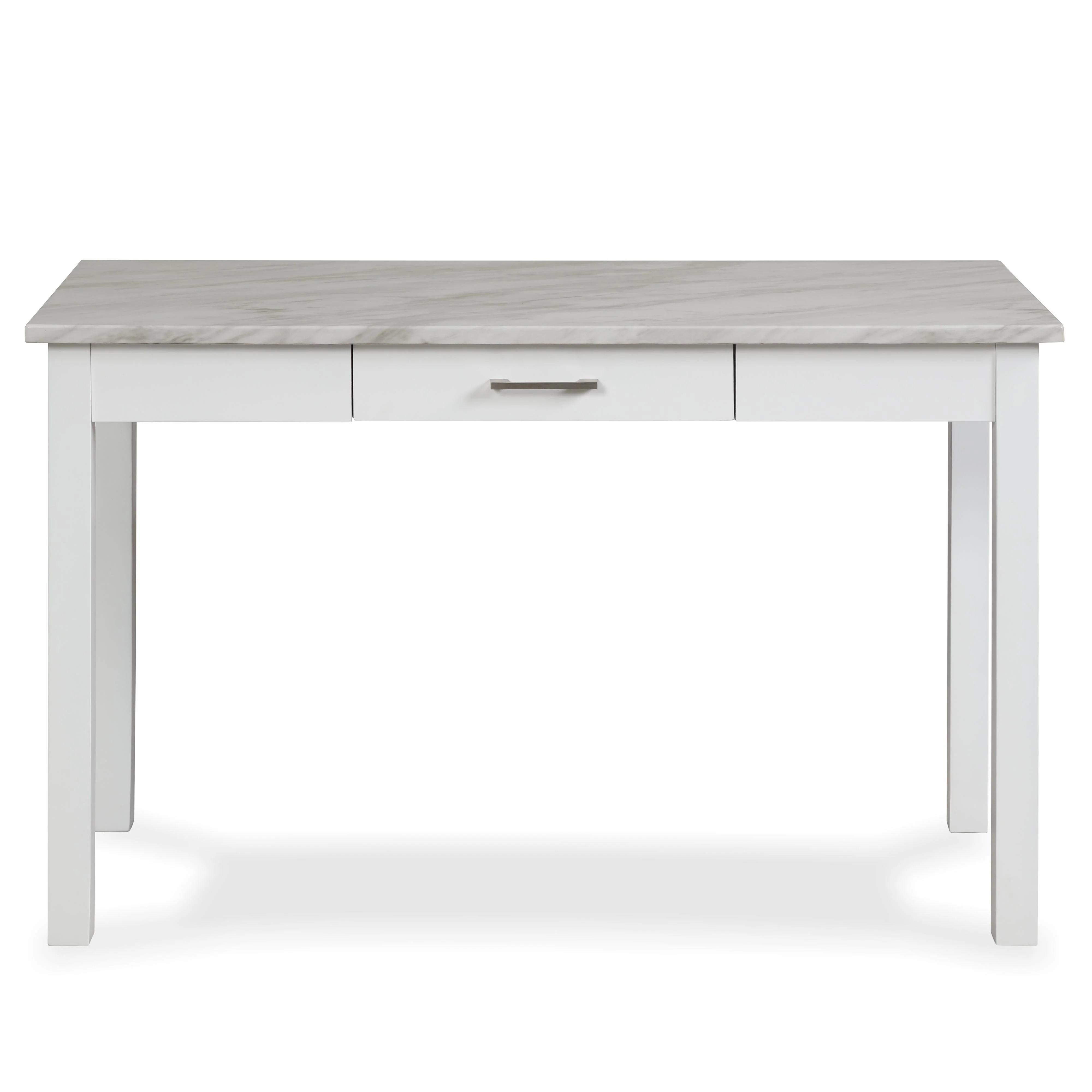CELESTE DESK W/WHITE/GRAY FAUX MARBLE TOP-WHITE BASE - Image 2