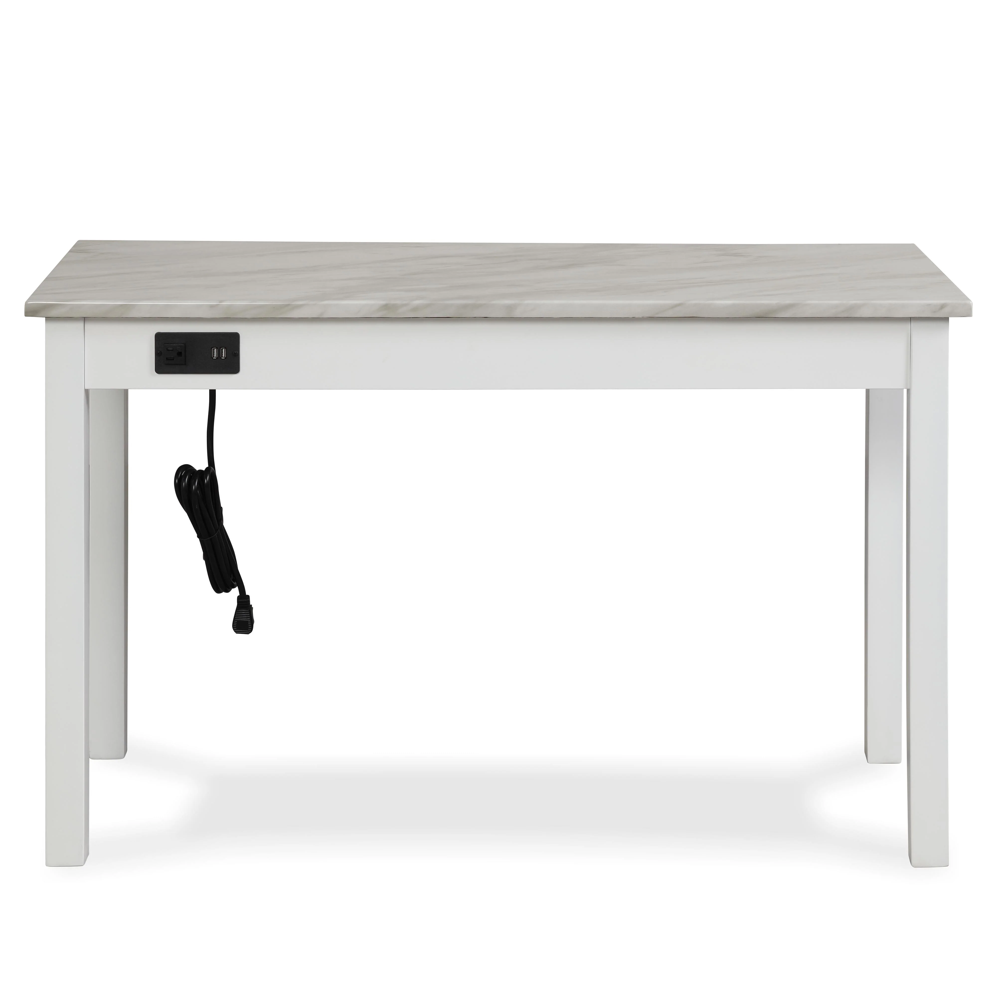 CELESTE DESK W/WHITE/GRAY FAUX MARBLE TOP-WHITE BASE - Image 4