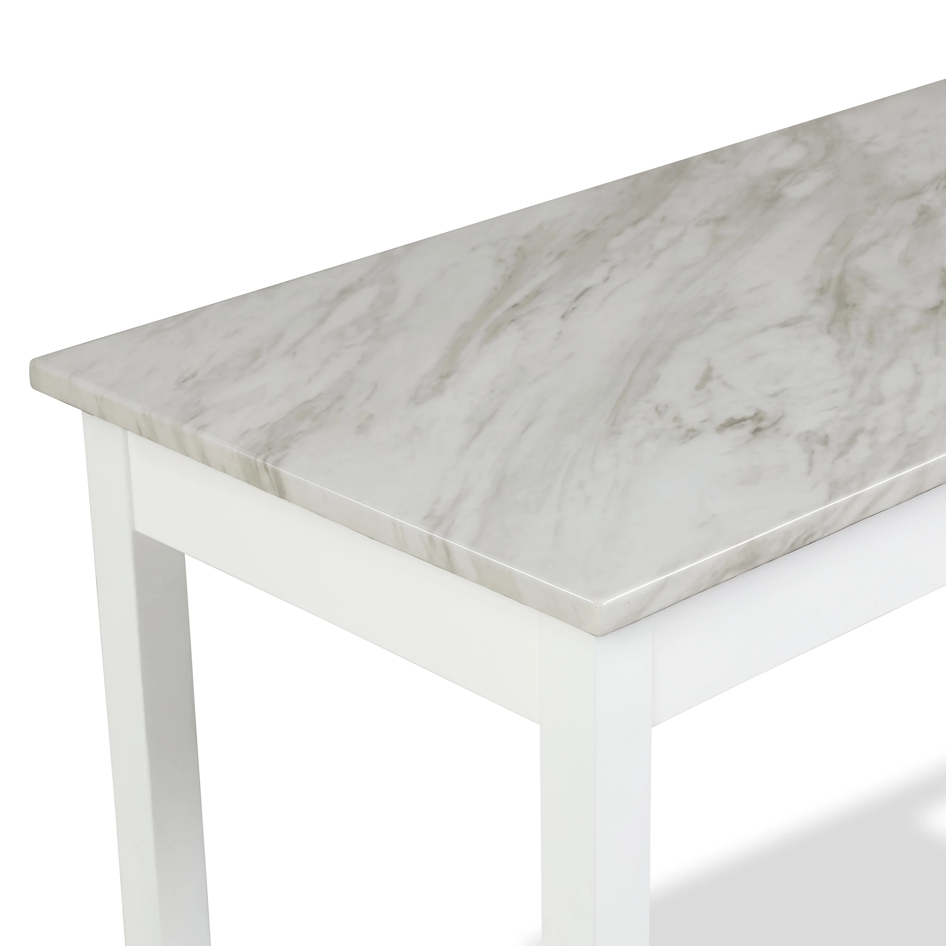 CELESTE DESK W/WHITE/GRAY FAUX MARBLE TOP-WHITE BASE - Image 5