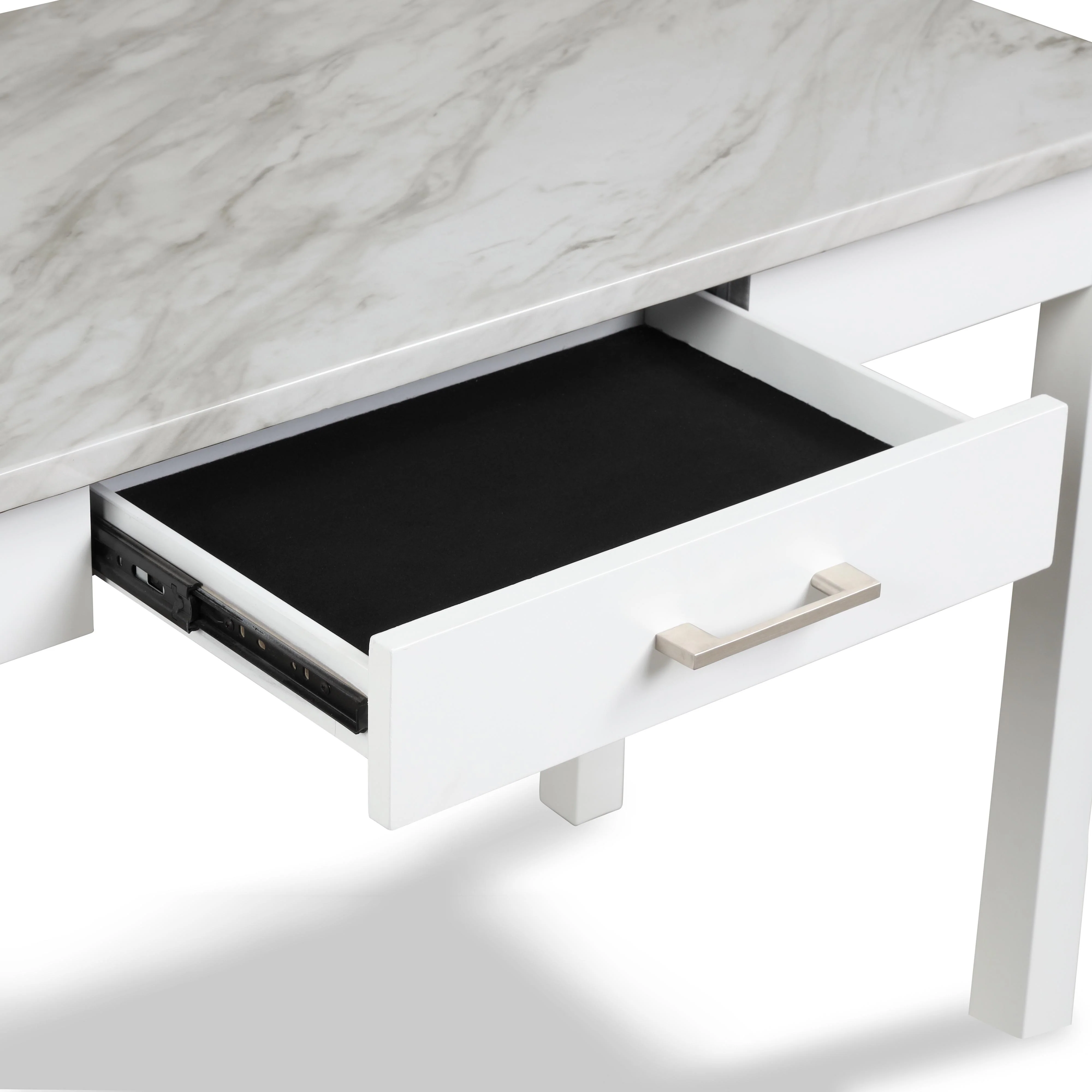 CELESTE DESK W/WHITE/GRAY FAUX MARBLE TOP-WHITE BASE - Image 6