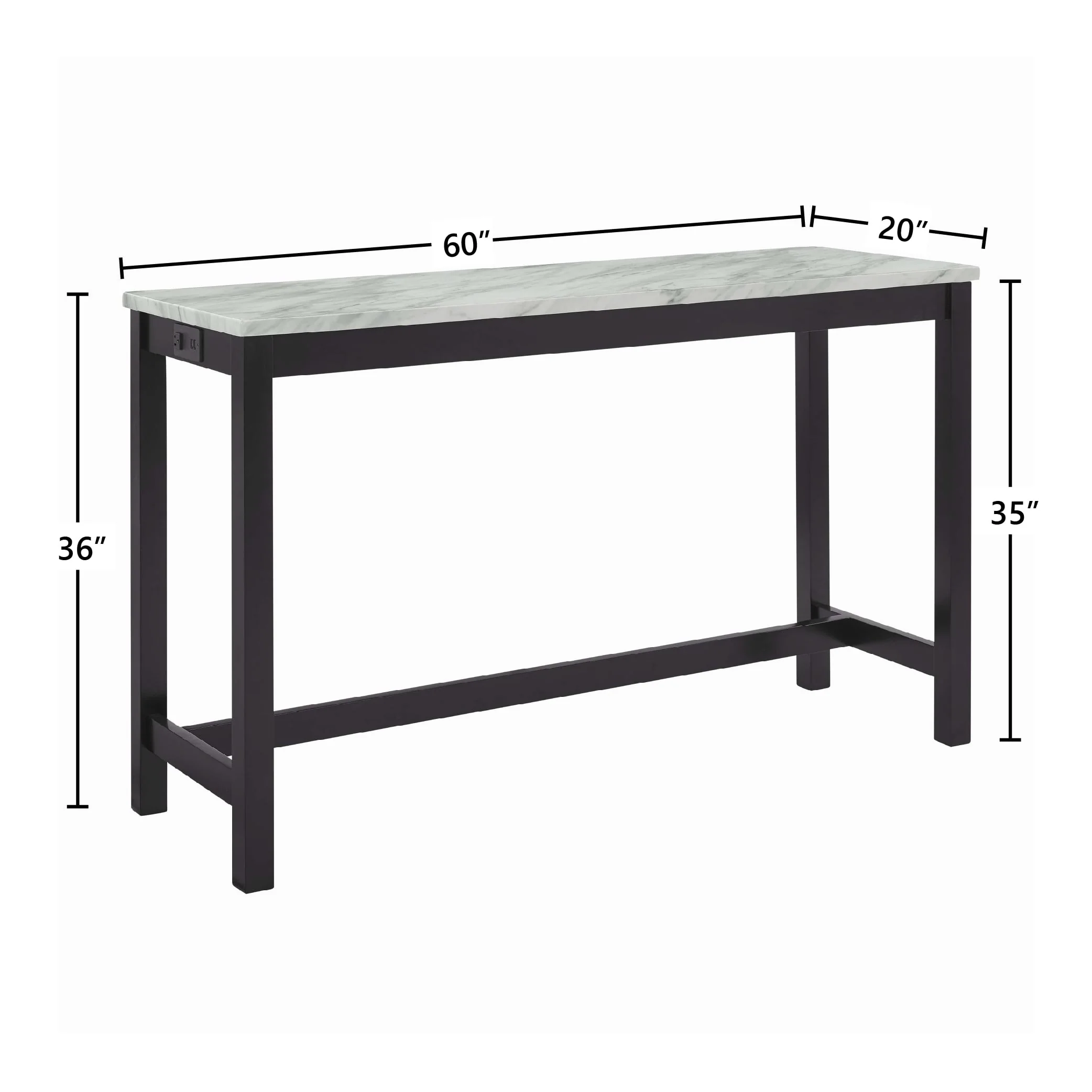 Celeste Theater Bar Table W/ 3 Stools-Black - Image 7