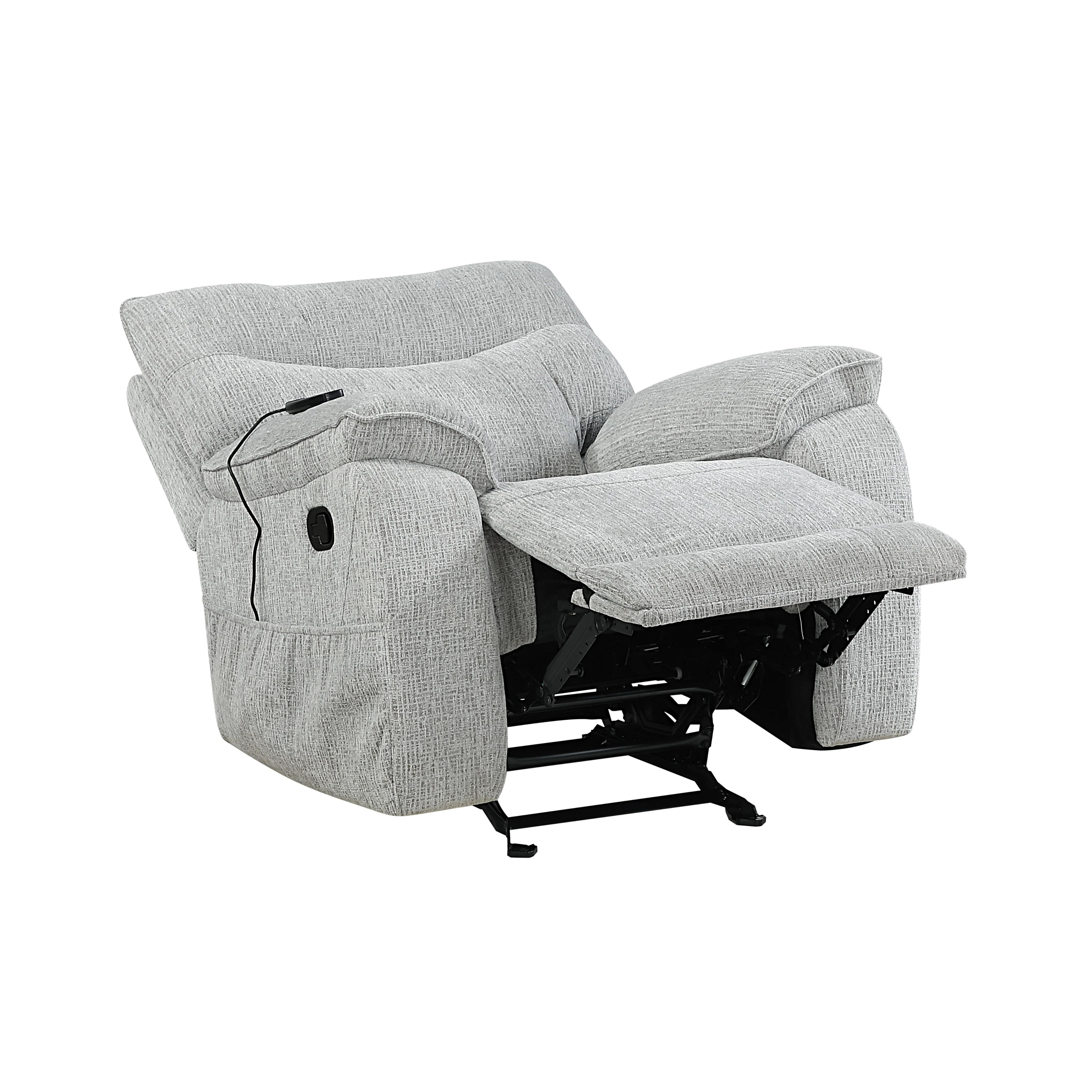 Chablis Glider Recliner W/Heat & Massage-Mist Gray - Image 3