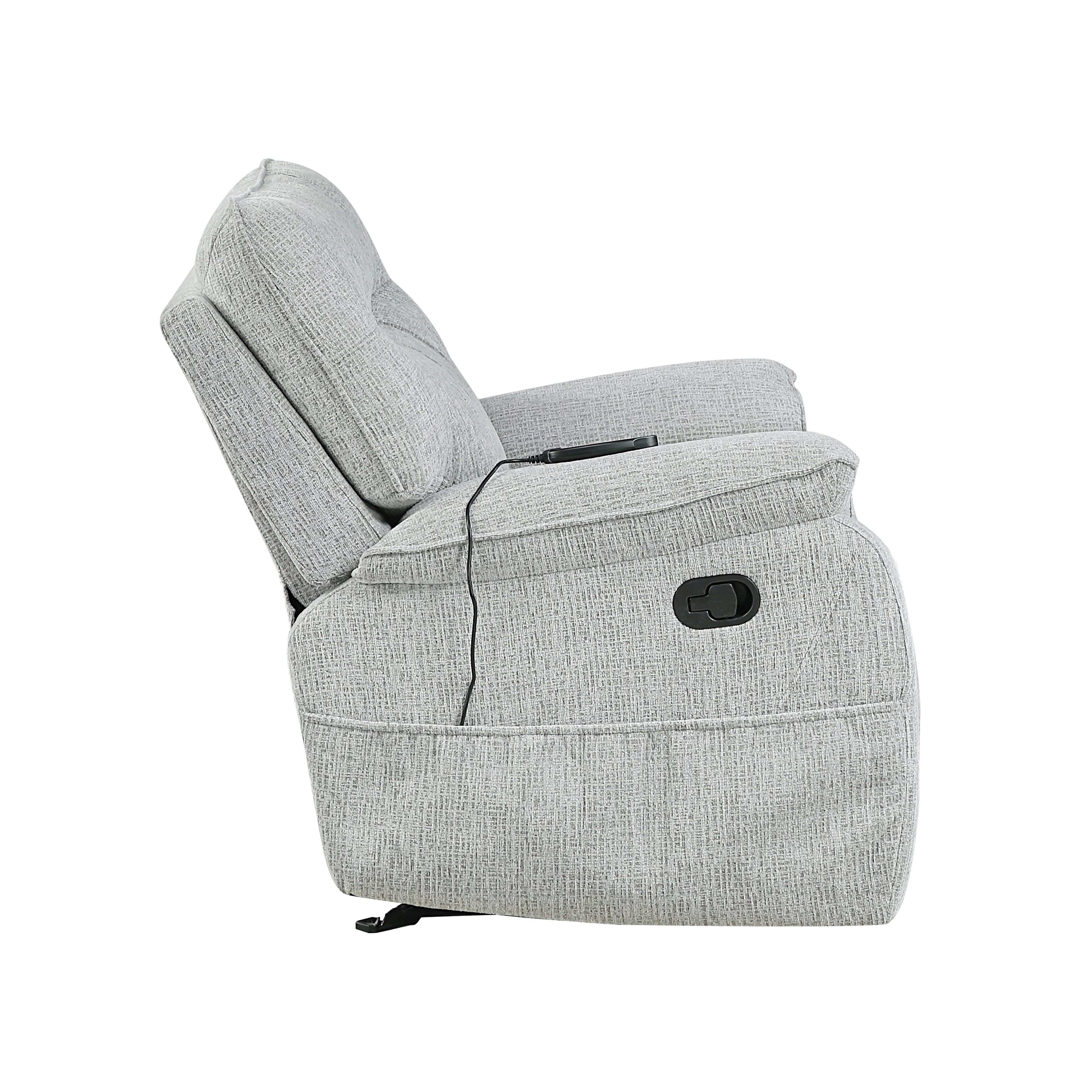 Chablis Glider Recliner W/Heat & Massage-Mist Gray - Image 4
