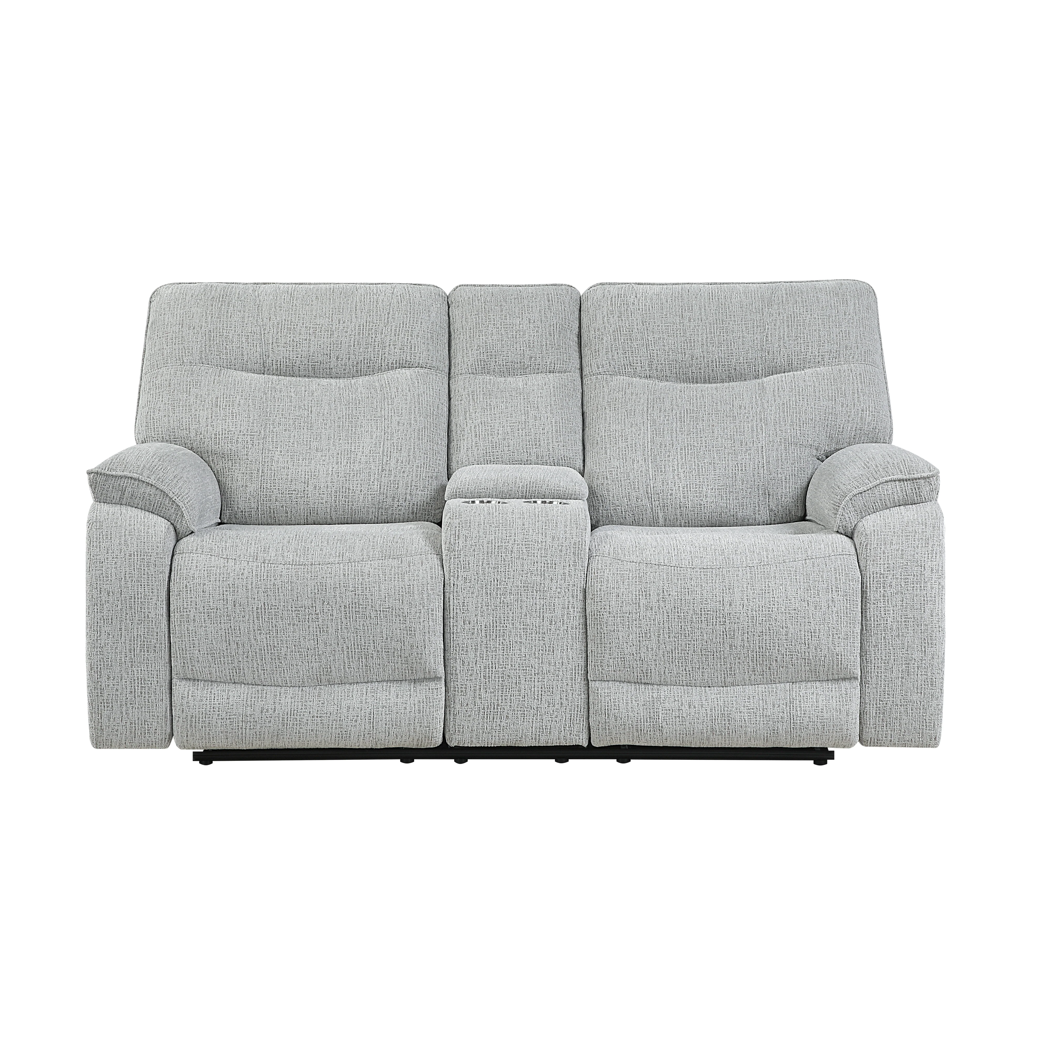 Chablis Reclining Console Loveseat-Mist Gray - Image 2