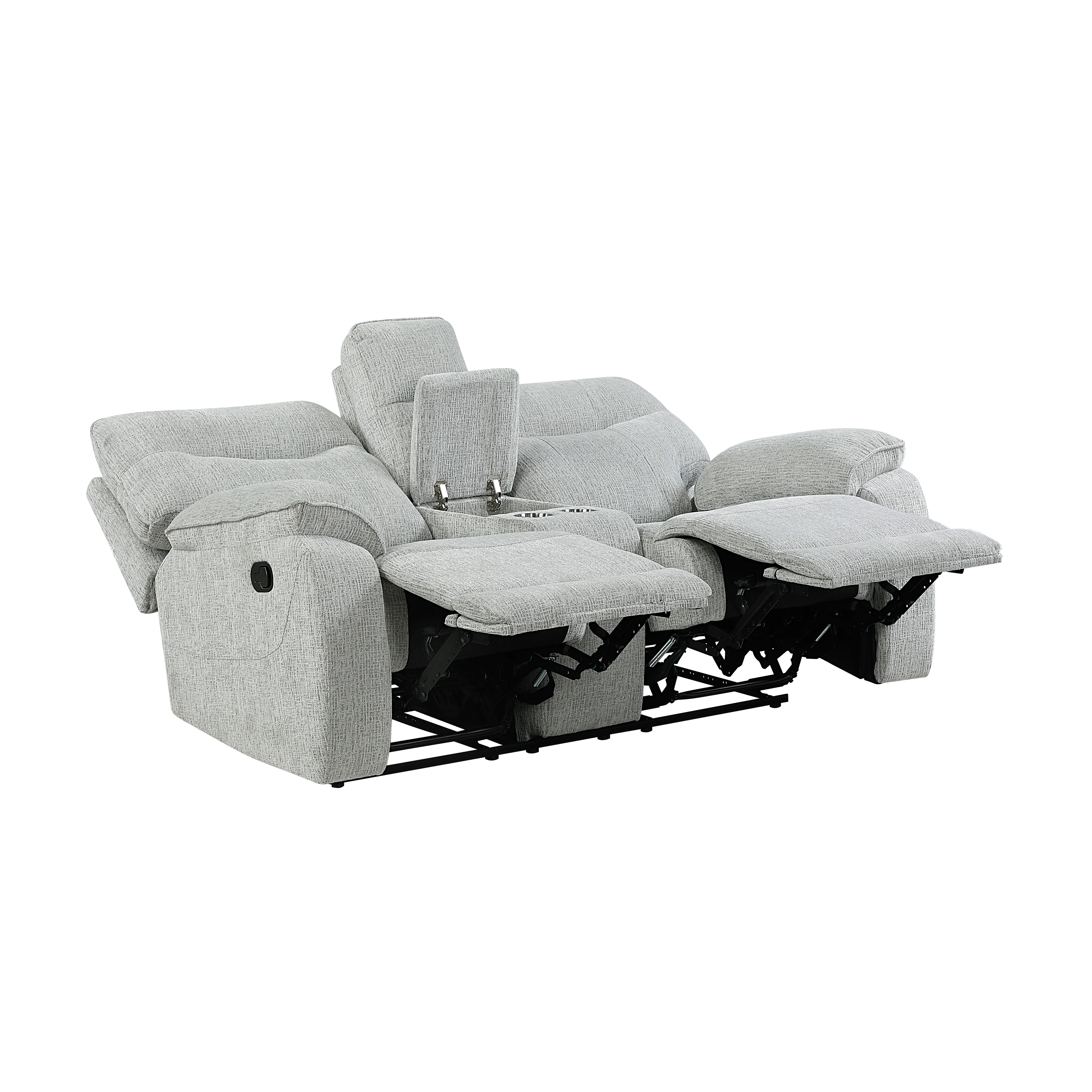 Chablis Reclining Console Loveseat-Mist Gray - Image 3