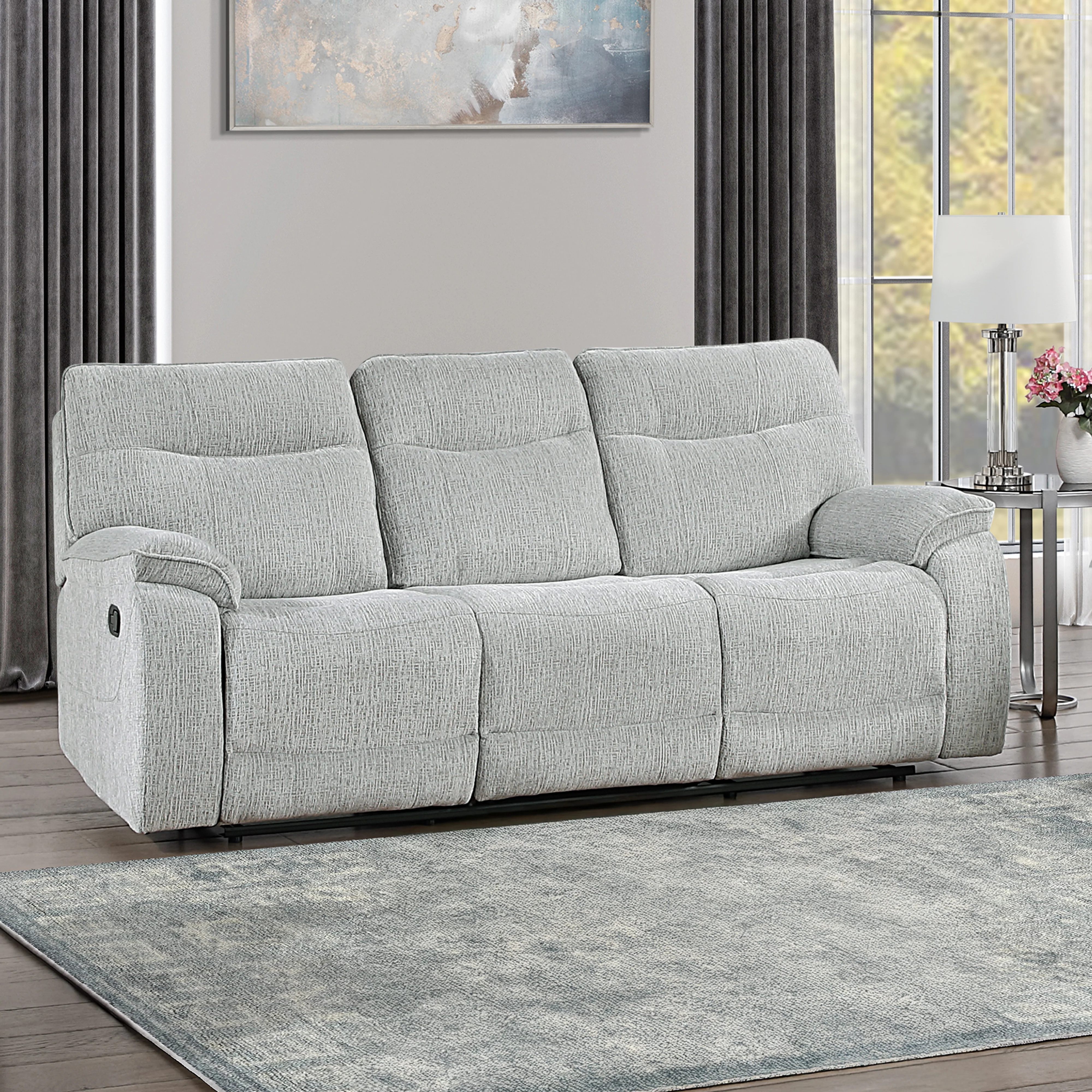 Chablis Reclining Sofa-Mist Gray - Image 7