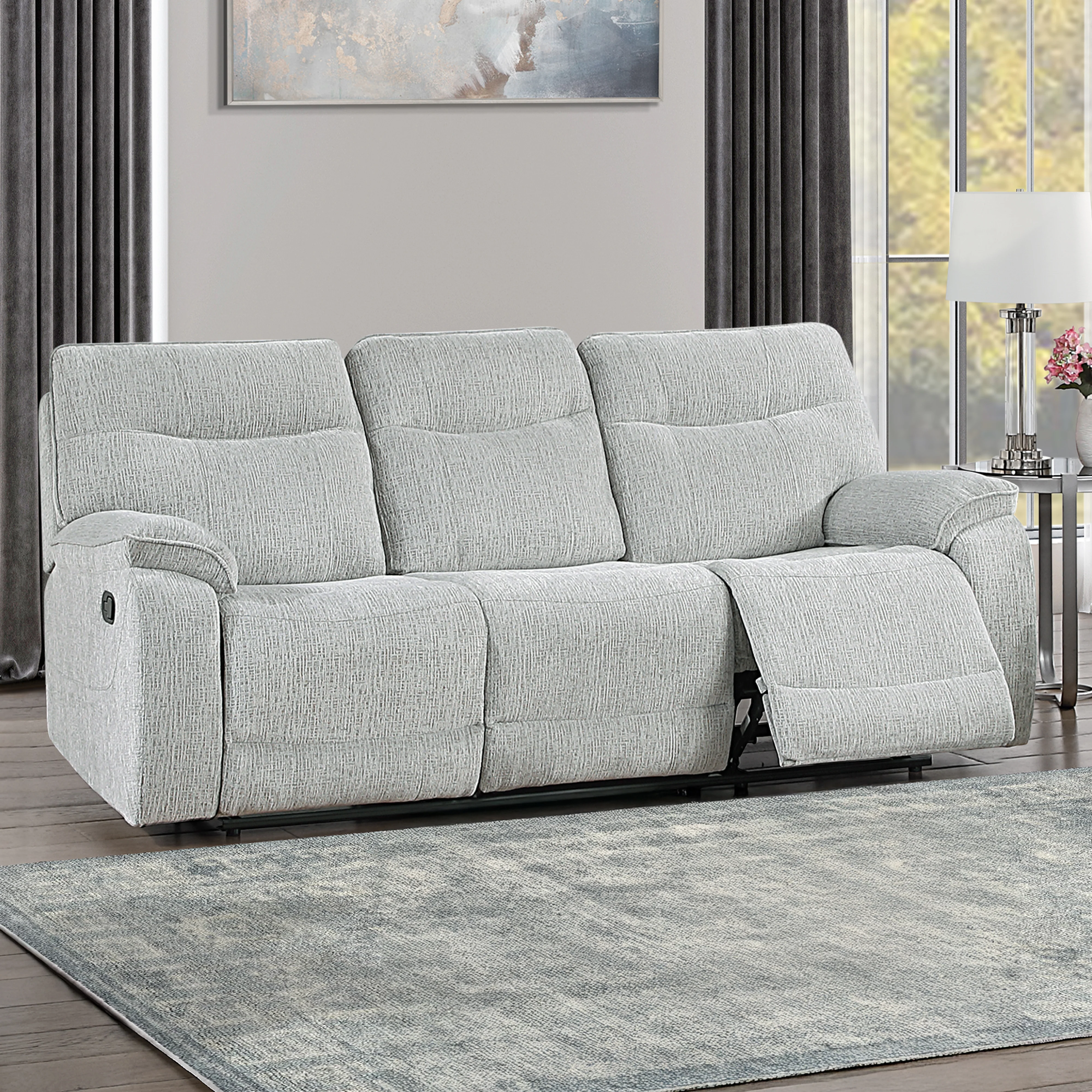 Chablis Reclining Sofa-Mist Gray - Image 8