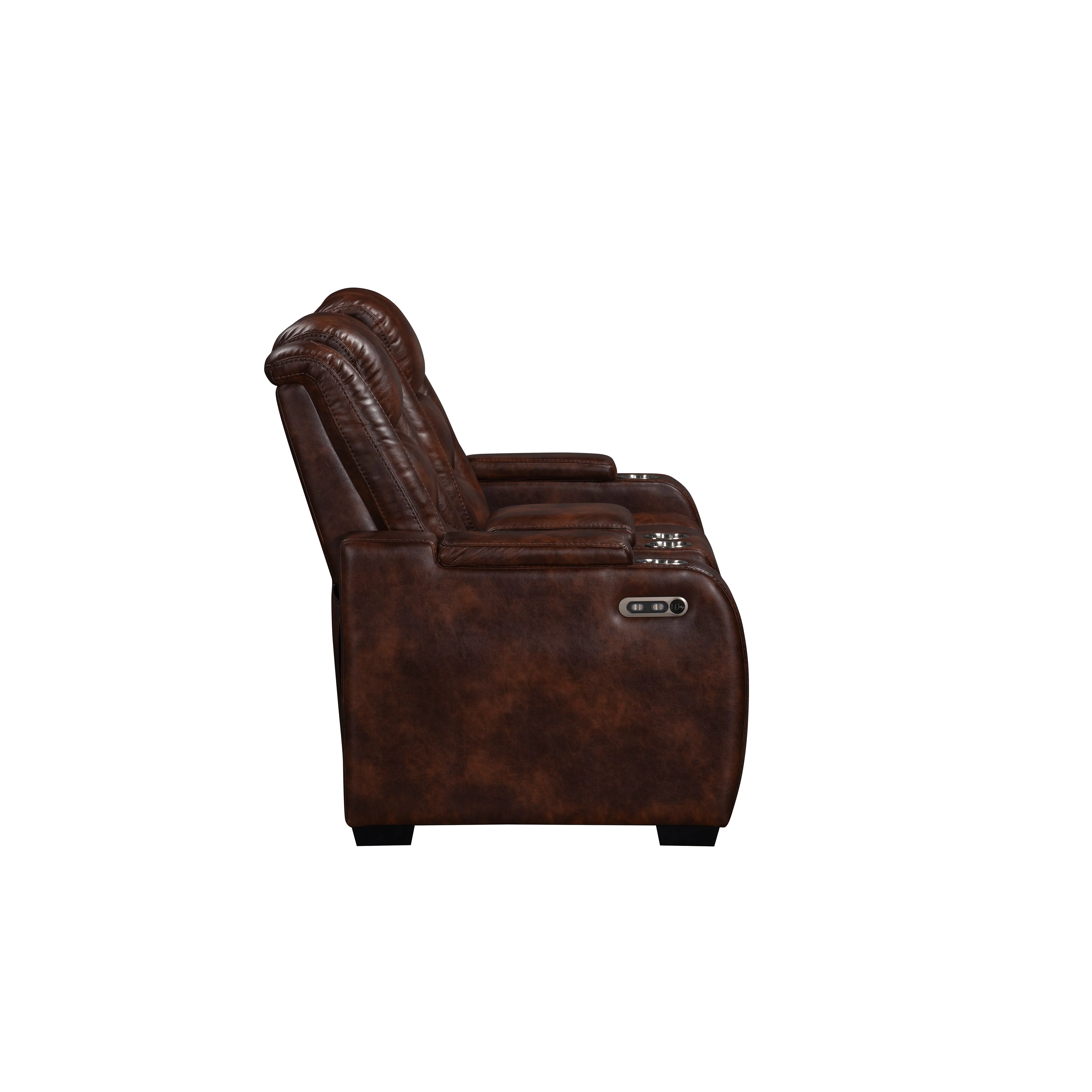 Chester Reclining Console Loveseat W/Pwr Hr & Fr-Brown - Image 5