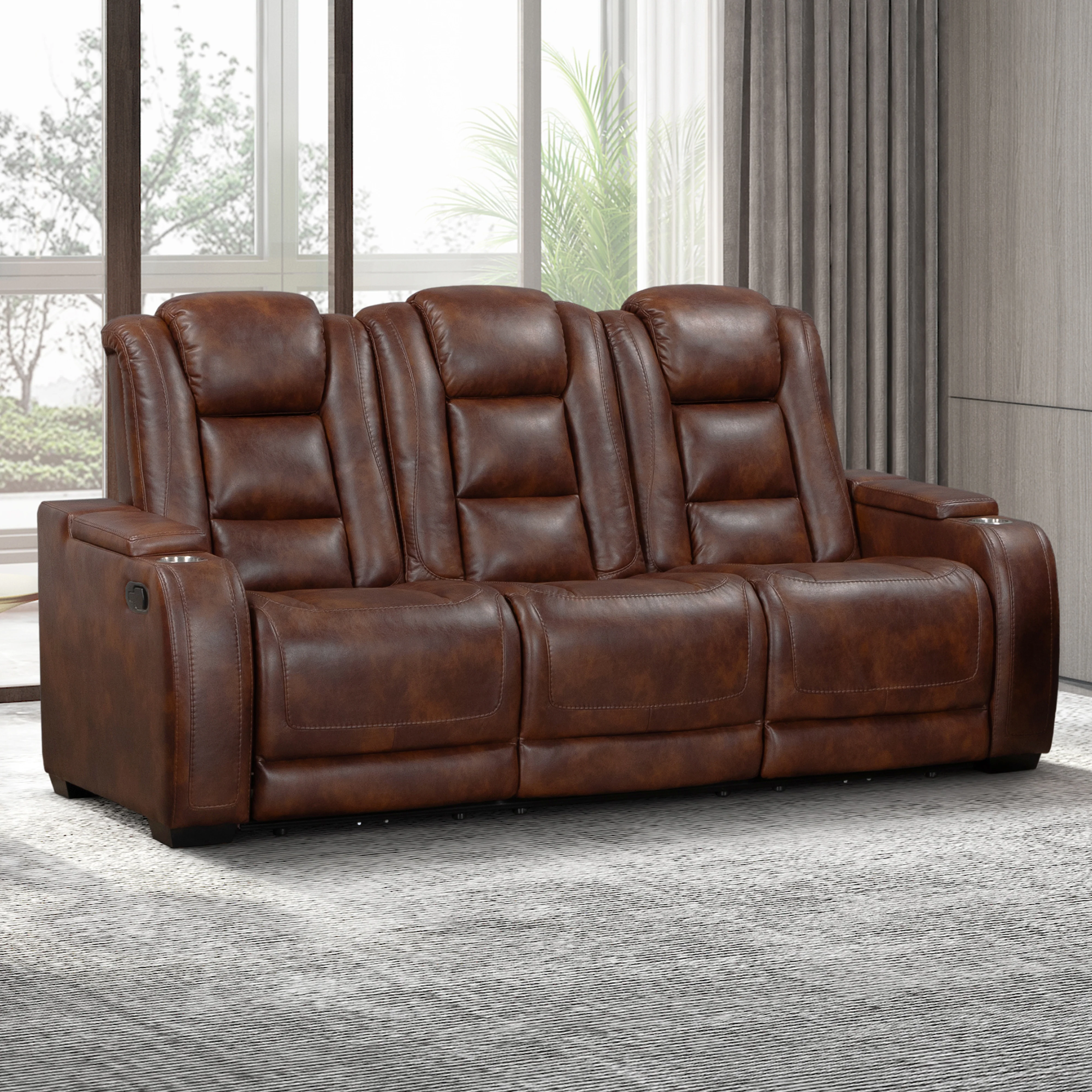 Chester Reclining Sofa-Brown - Image 9