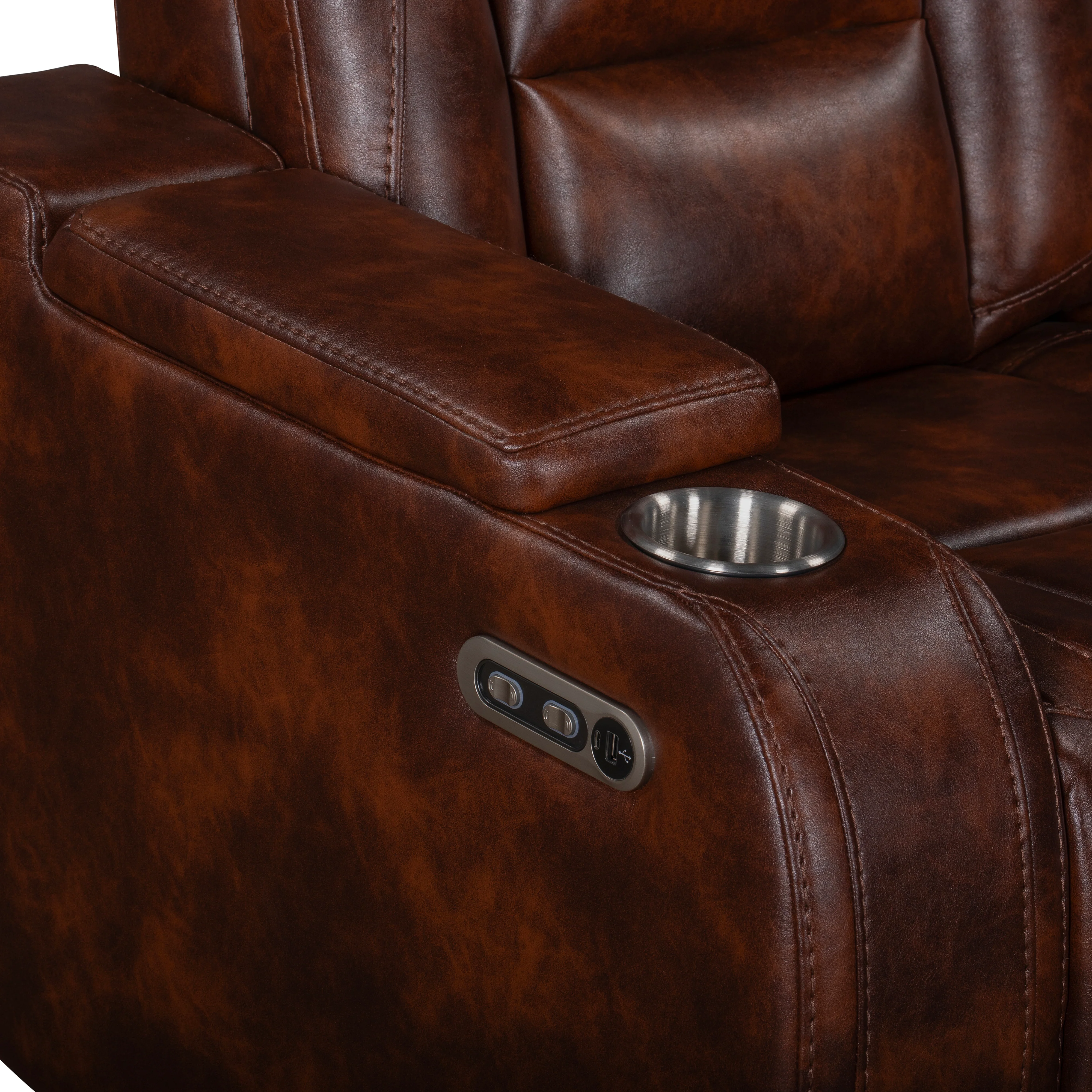 Chester Reclining Sofa W/Pwr Hr & Fr-Brown - Image 7
