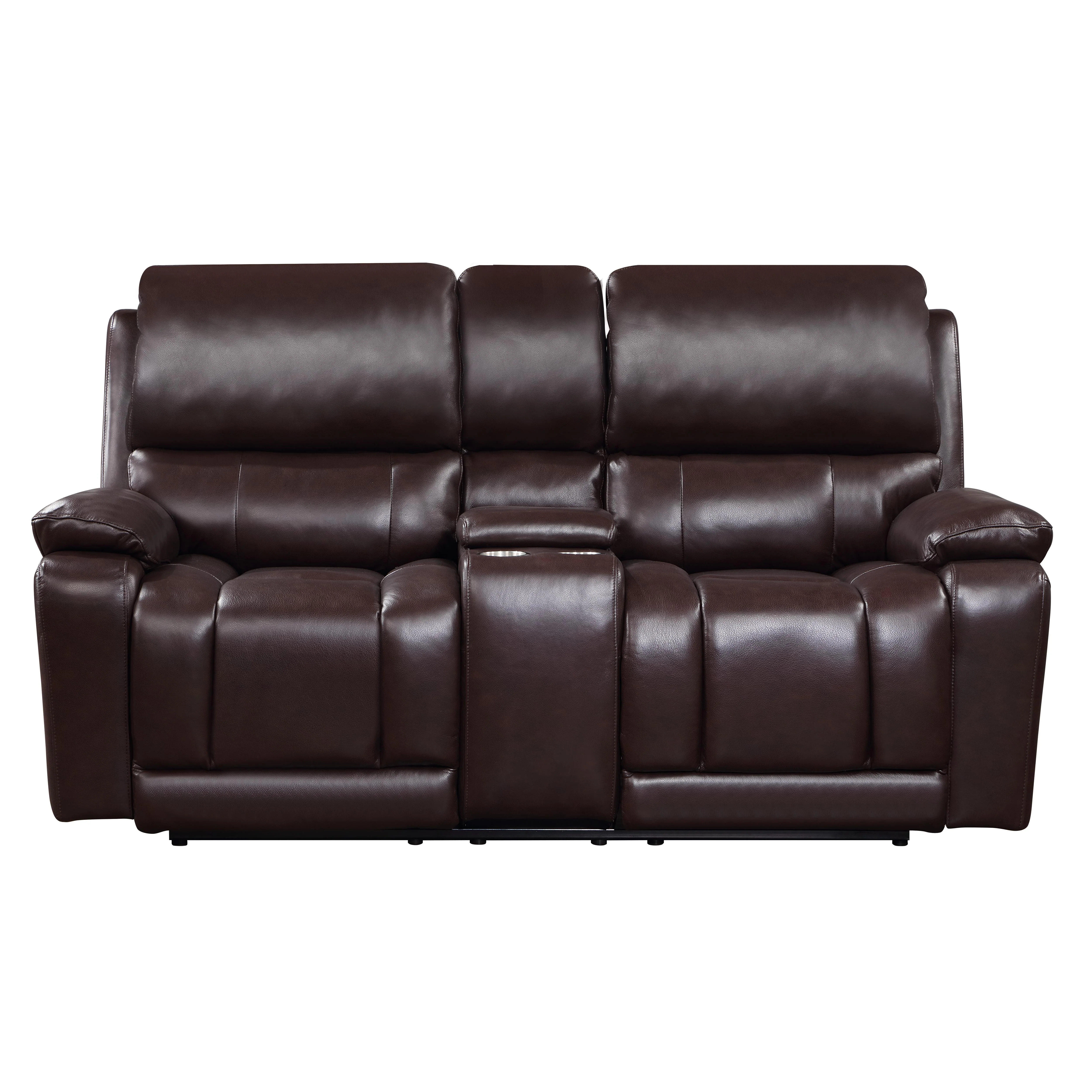 CICERO CONSOLE LOVESEAT W/ PWR FR & HR-BROWN - Image 2