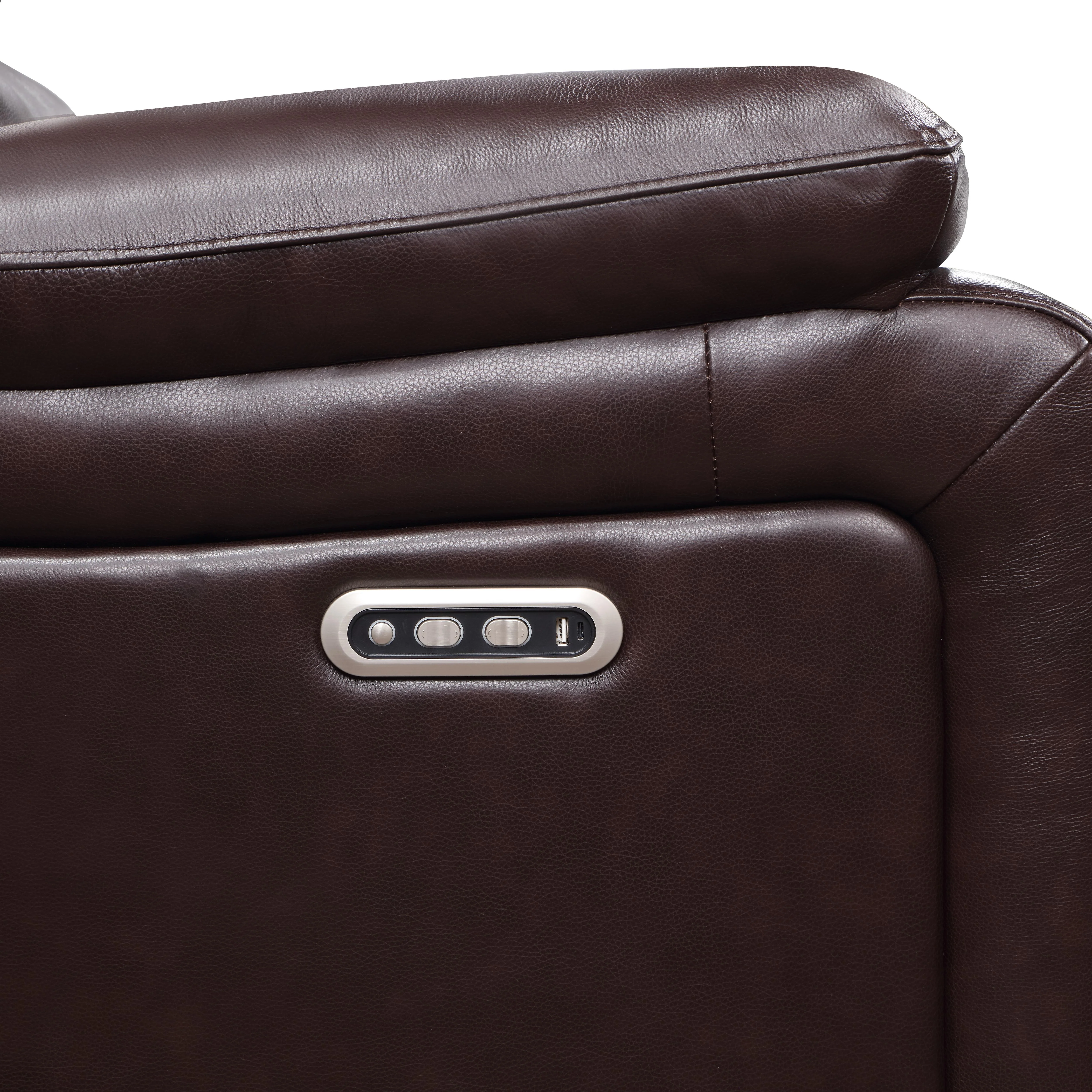 CICERO CONSOLE LOVESEAT W/ PWR FR & HR-BROWN - Image 6