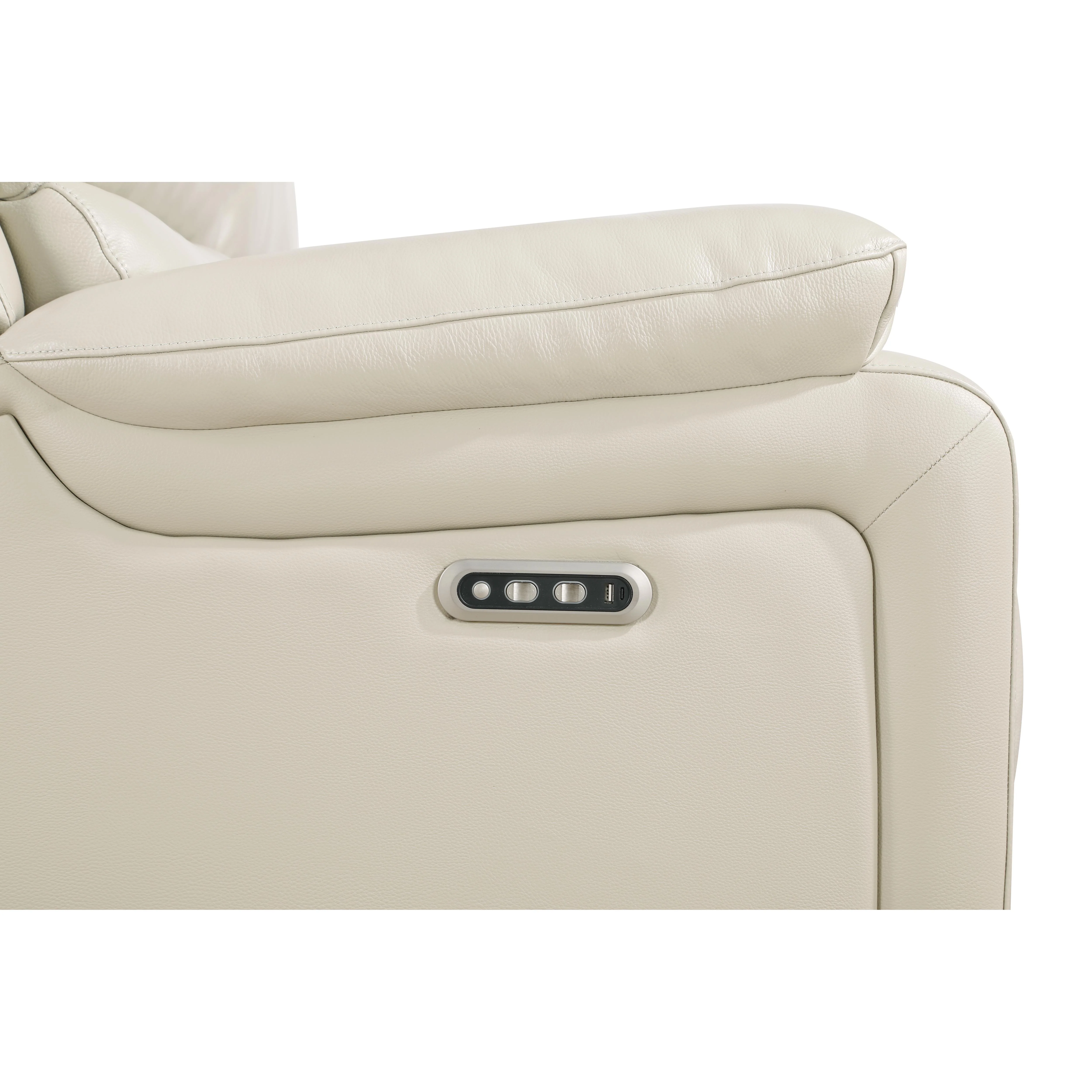 CICERO GLIDER RECLINER W/ PWR FR & HR-CREAM - Image 5