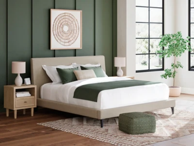 Cielden Upholstered Bed with Roll Slats - Image 2