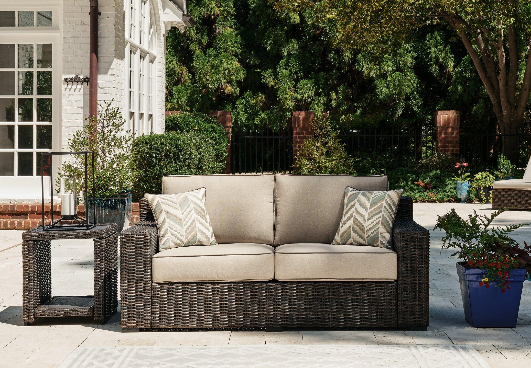 Coastline Bay Outdoor Loveseat with Cushion - Image 2