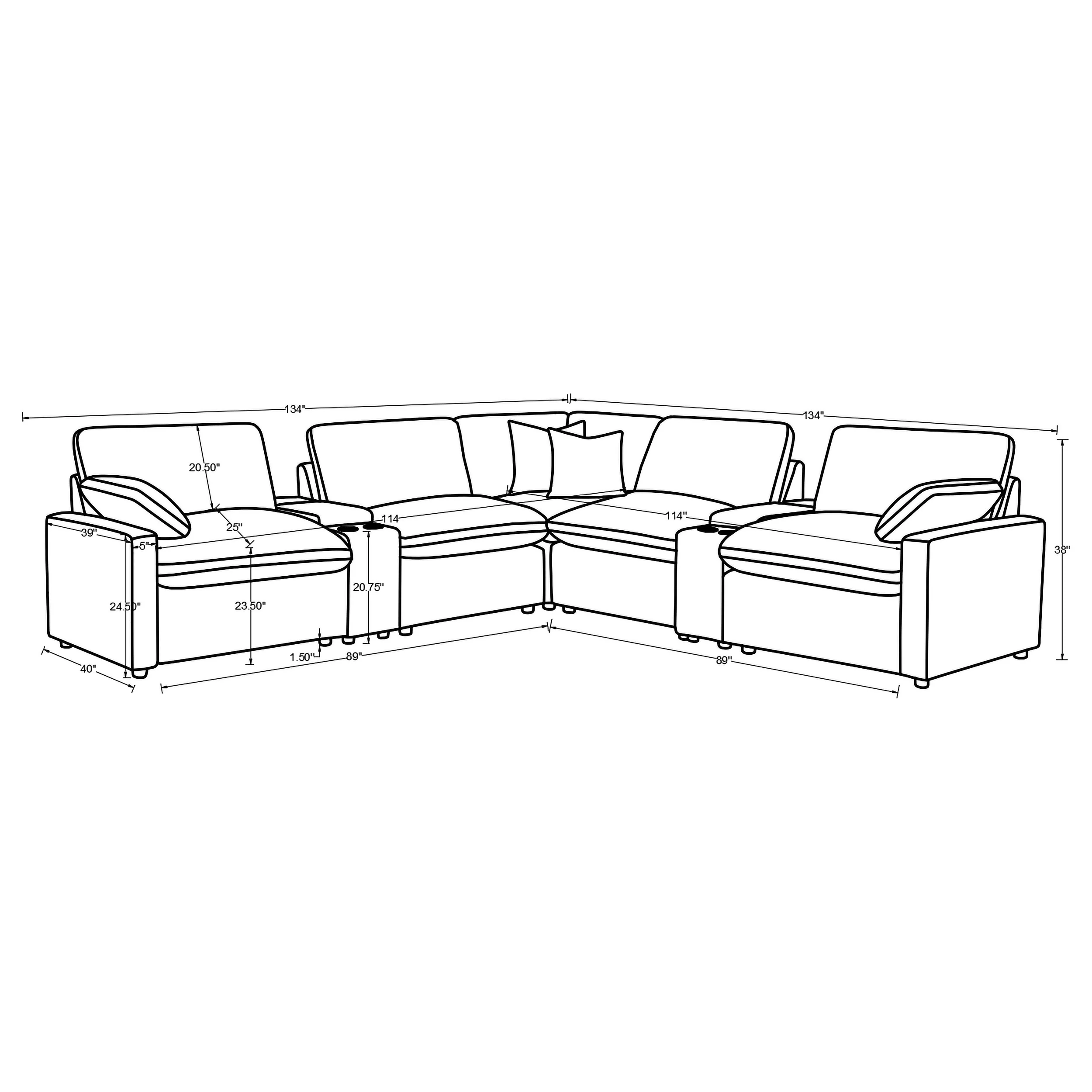 Collins Modular Power Reclining Sectional Sofa - Image 57