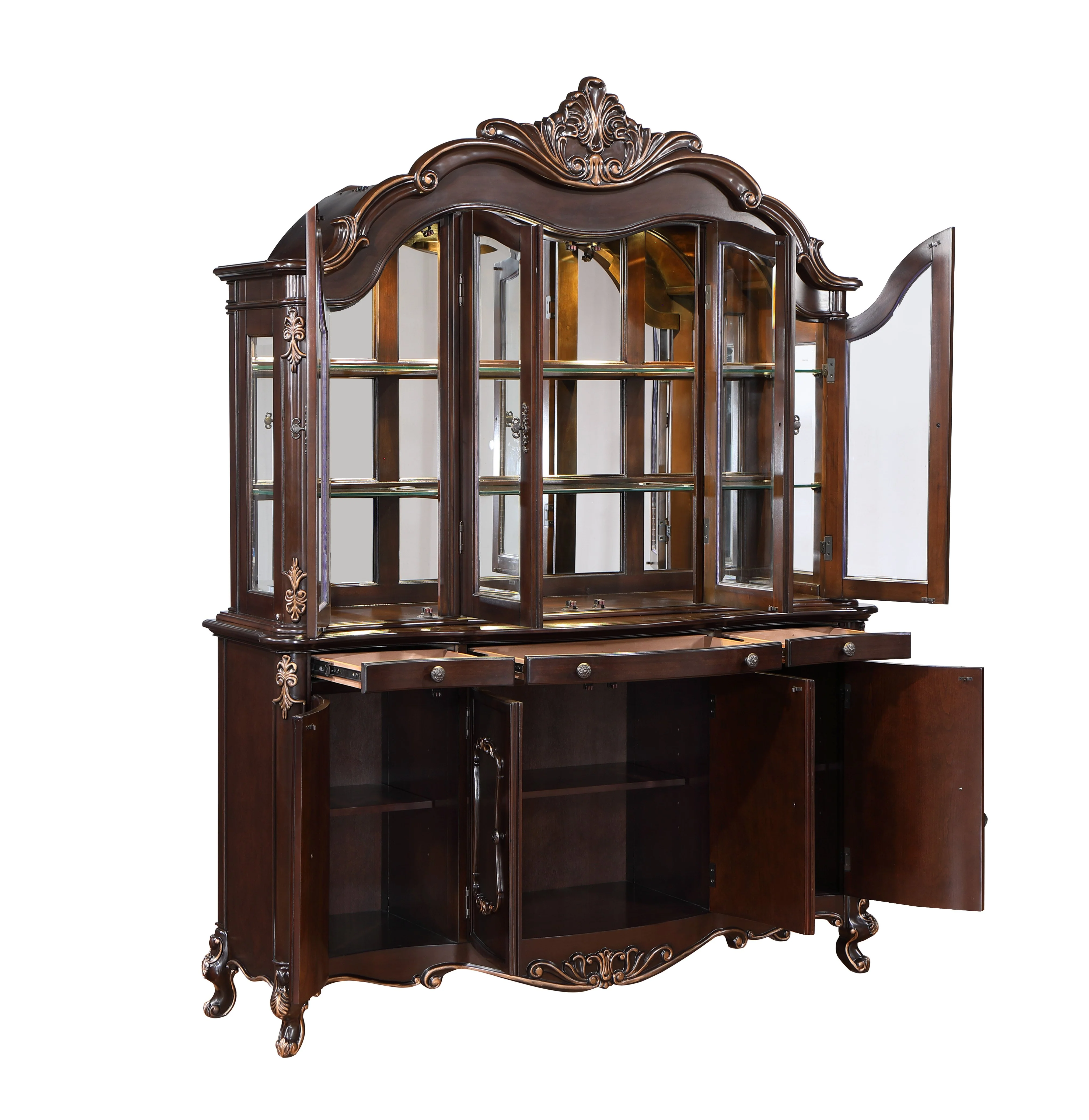 Constantine China Cabinet Top-Cherry - Image 4
