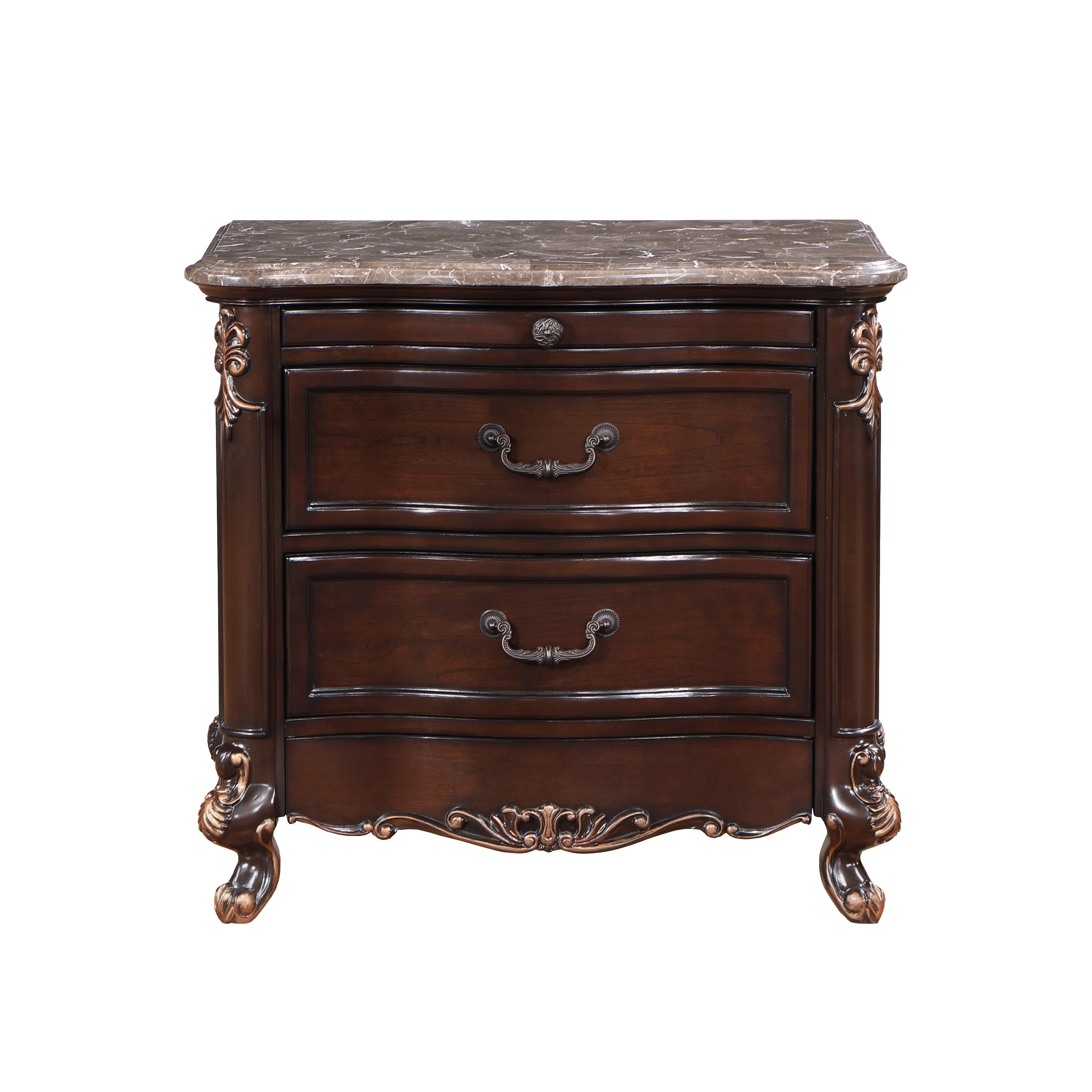 Constantine Nightstand W/Marble Top-Cherry - Image 2