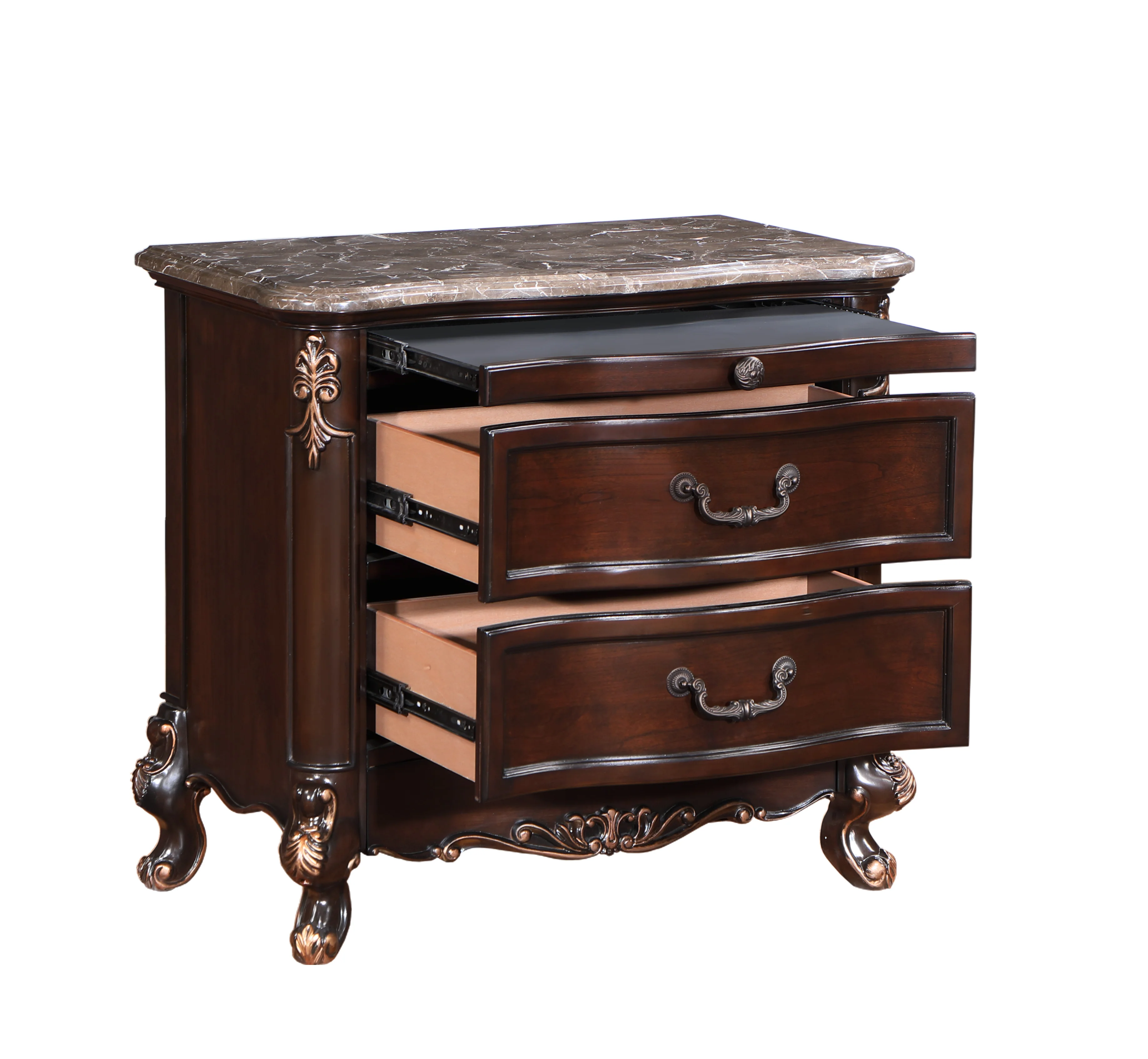 Constantine Nightstand W/Marble Top-Cherry - Image 4