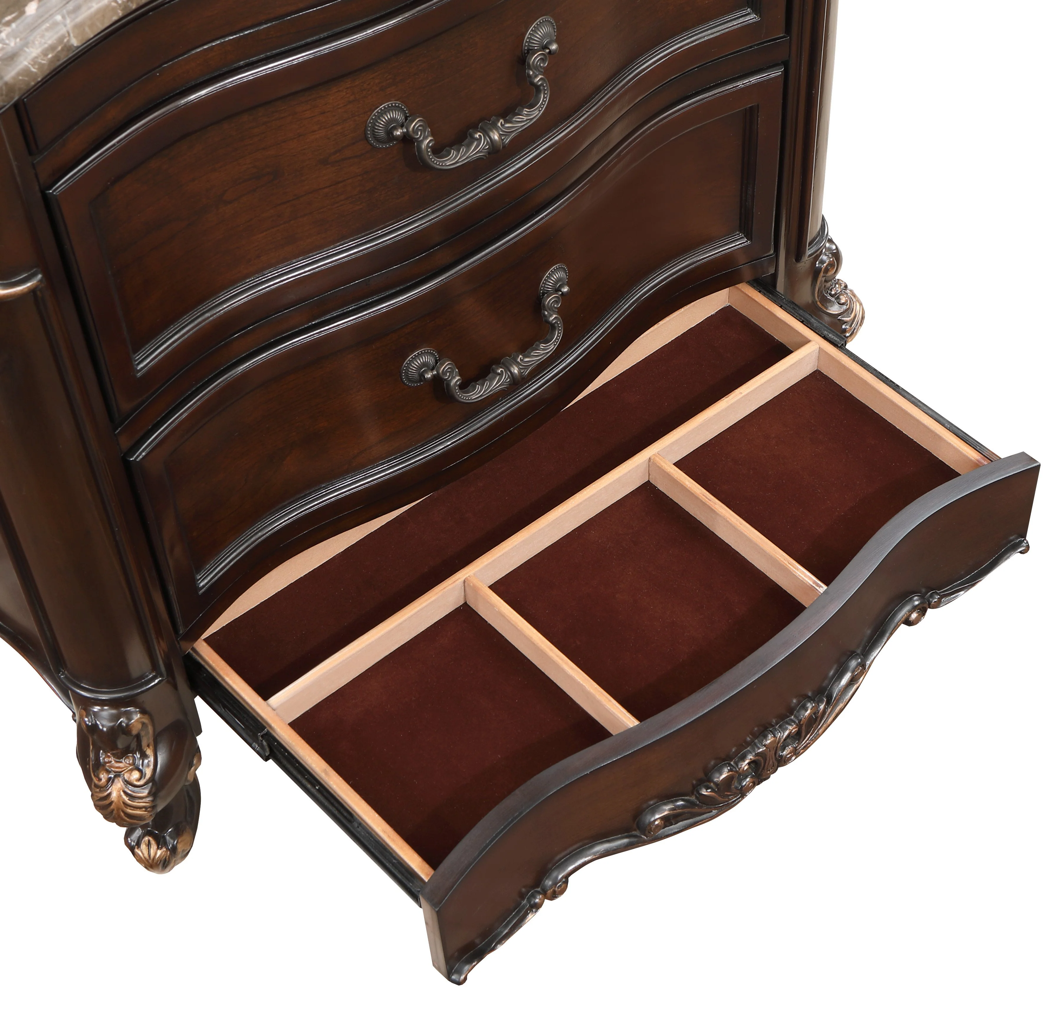 Constantine Nightstand W/Marble Top-Cherry - Image 7