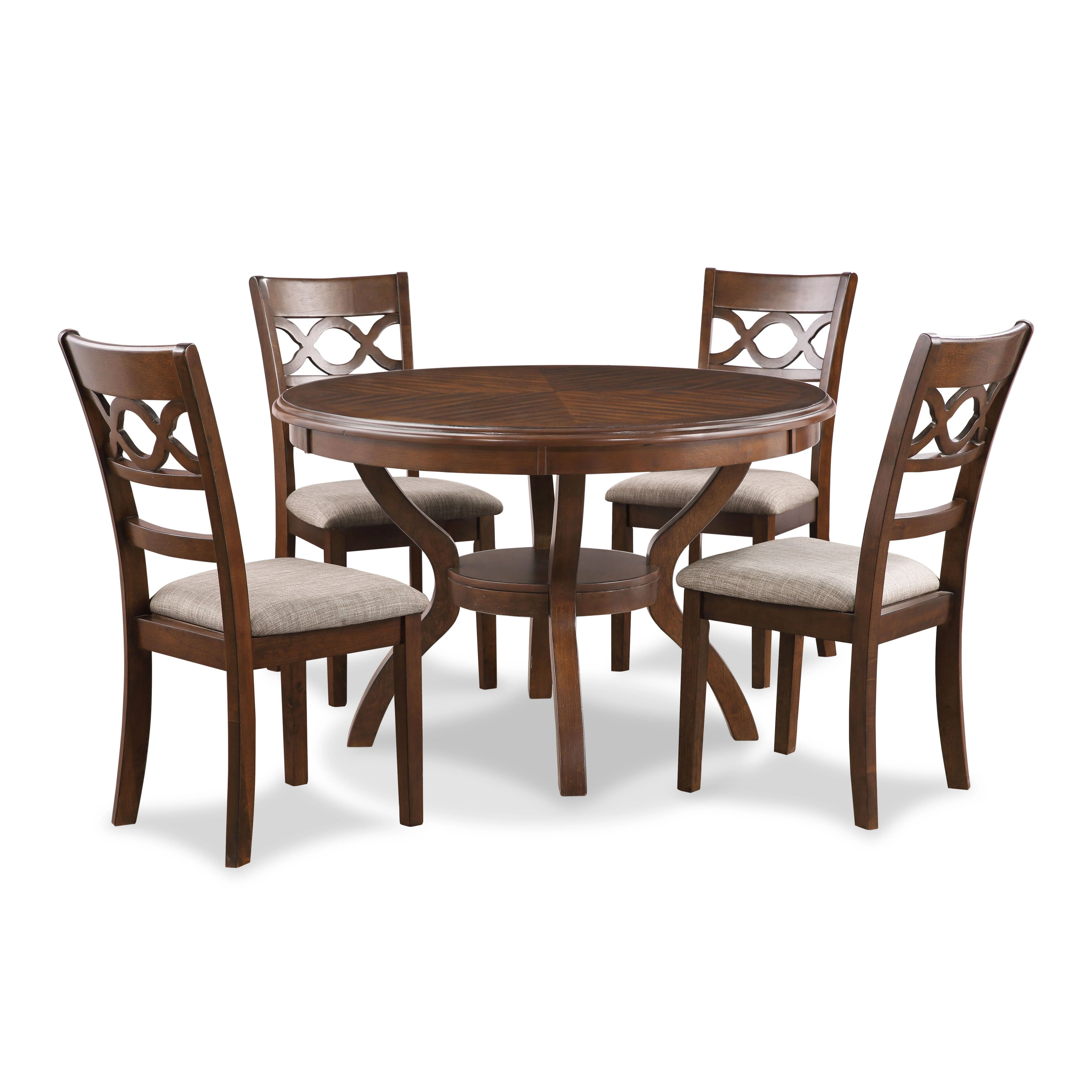 Cori Round Dining 5 Pc Set-Brown Cherry - Image 2