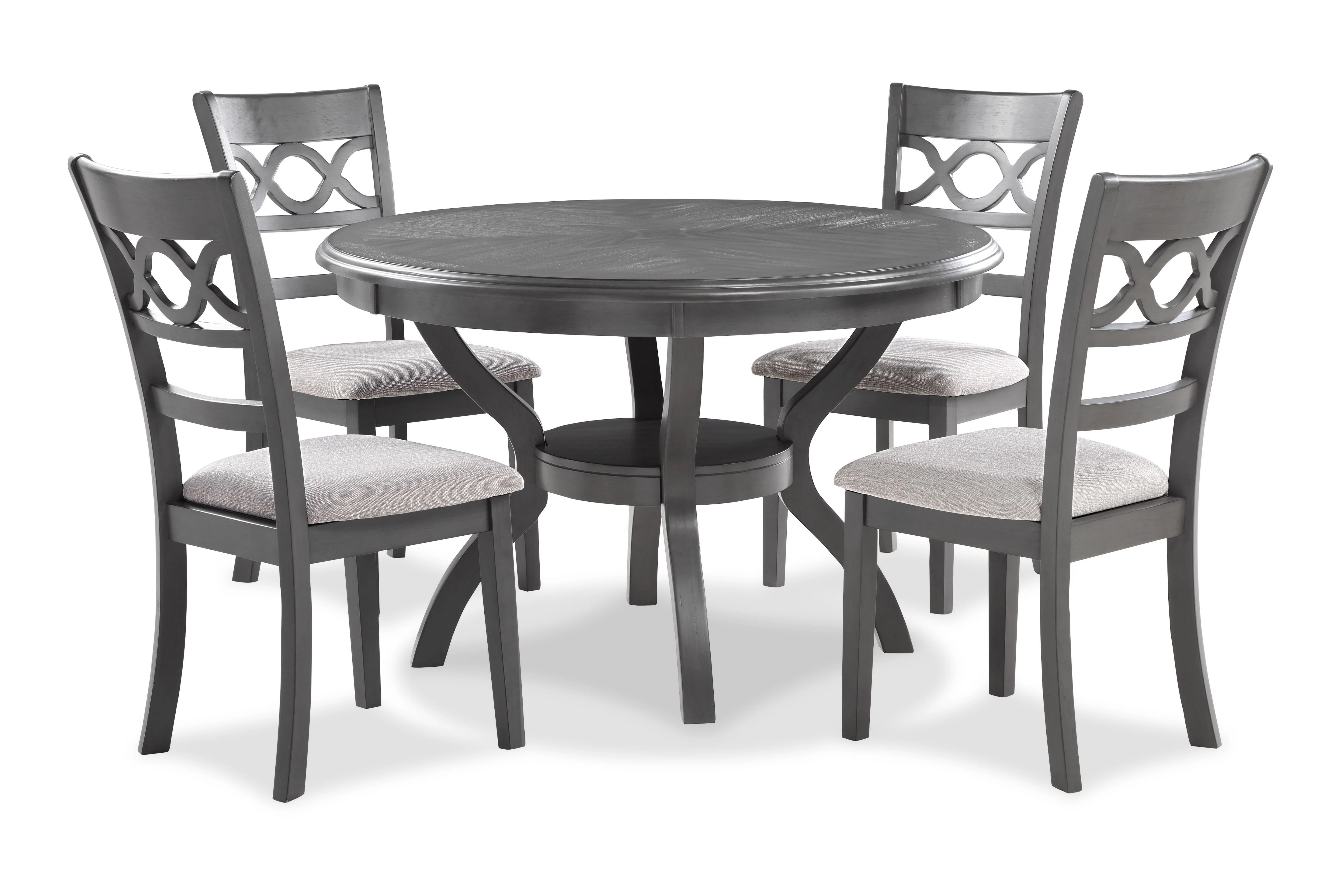 Cori Round Dining 5 Pc Set-Gray - Image 2