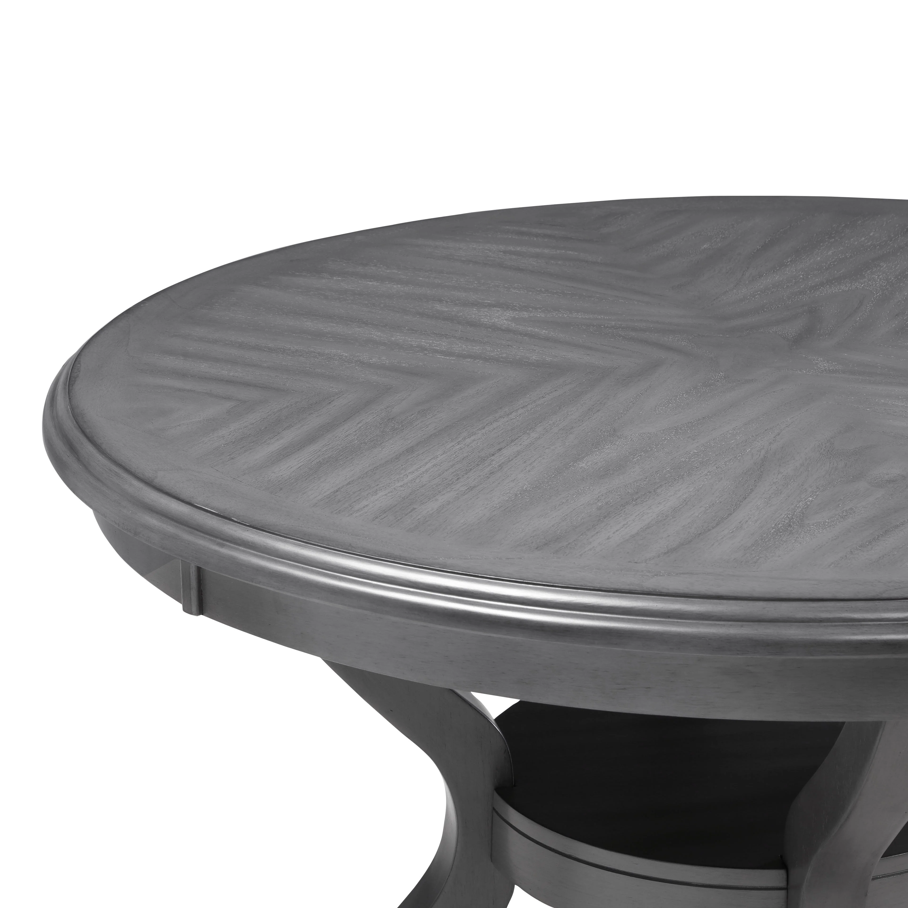 Cori Round Dining 5 Pc Set-Gray - Image 4