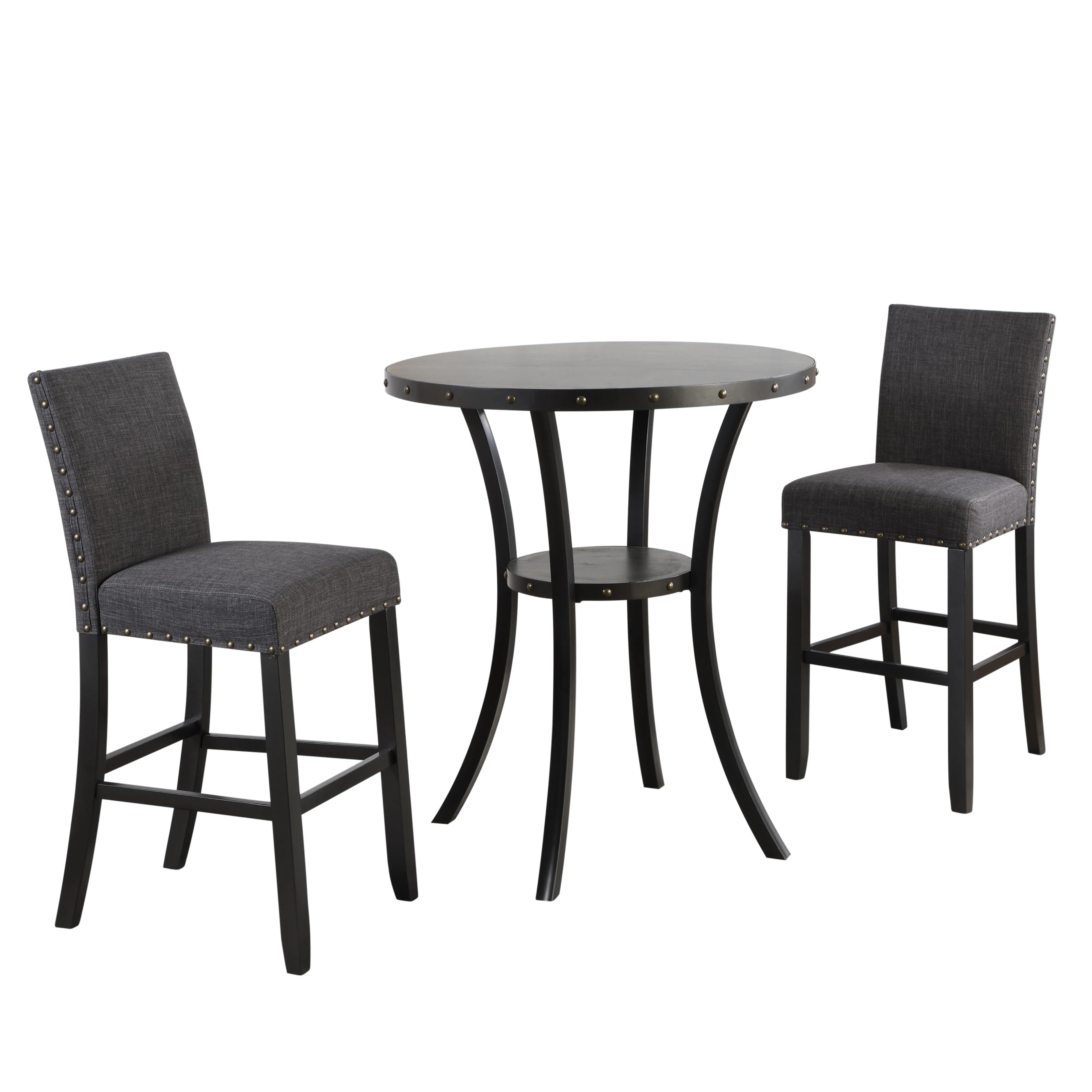 CRISPIN 36" ROUND BAR TABLE-SMOKE