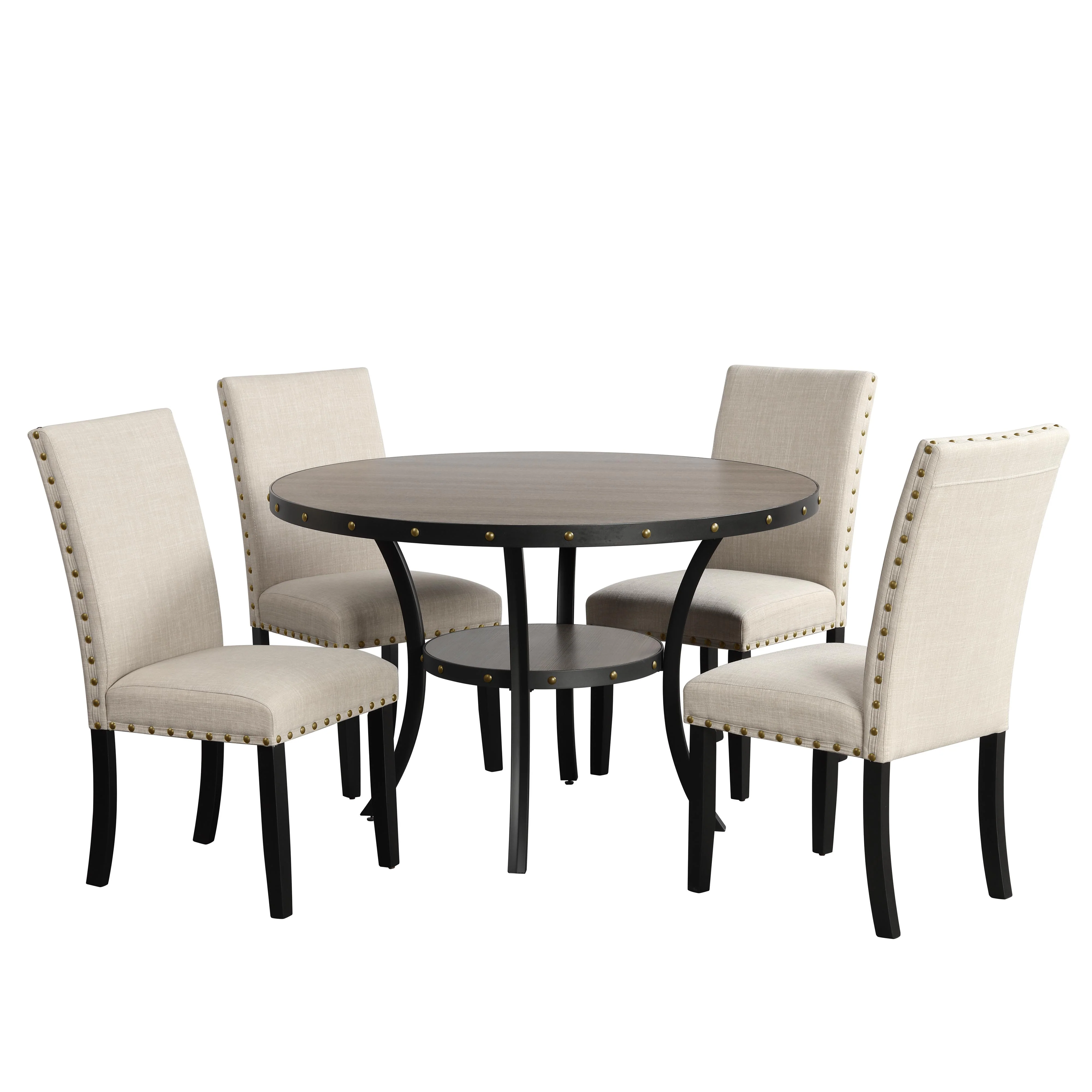 CRISPIN 48" ROUND DINING TABLE-GRAY - Image 3
