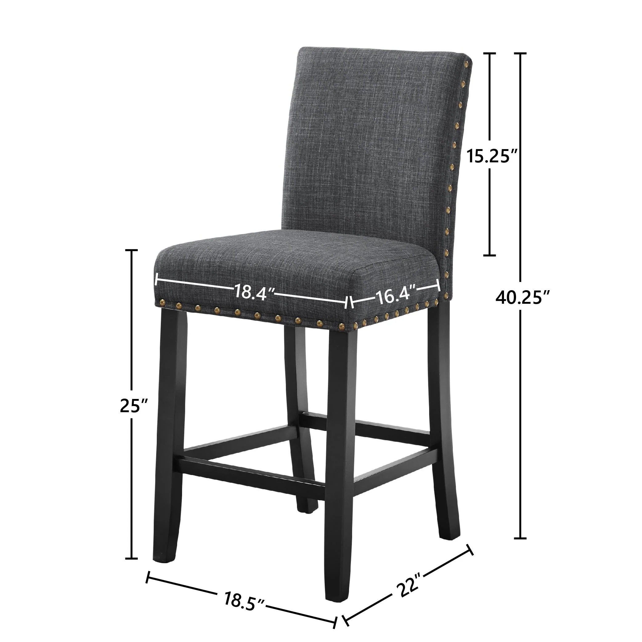 CRISPIN GRANITE GRAY COUNTER CHAIR- (2/Ctn) - Image 5