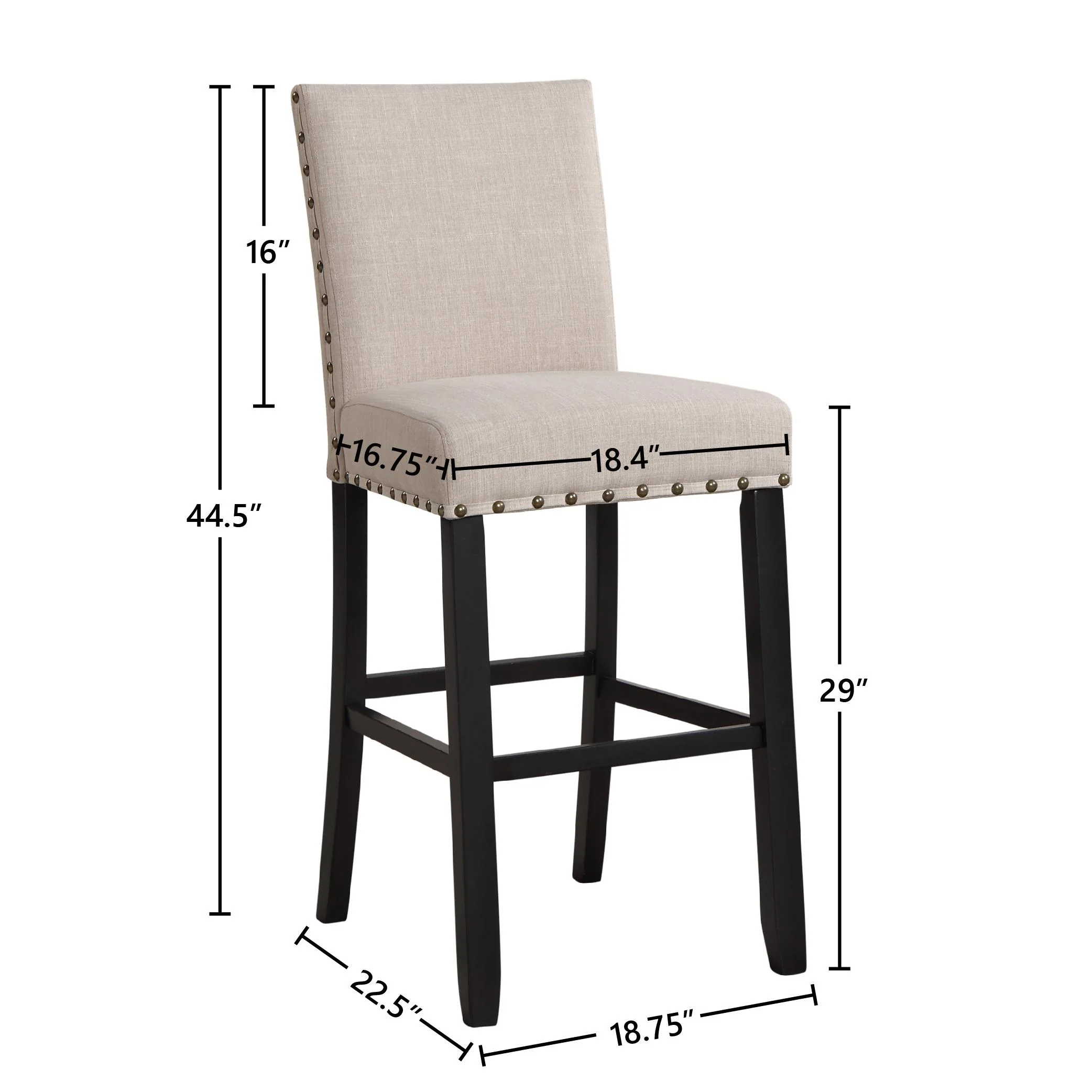 CRISPIN NATURAL BEIGE BAR CHAIR- (2/ Ctn) - Image 6