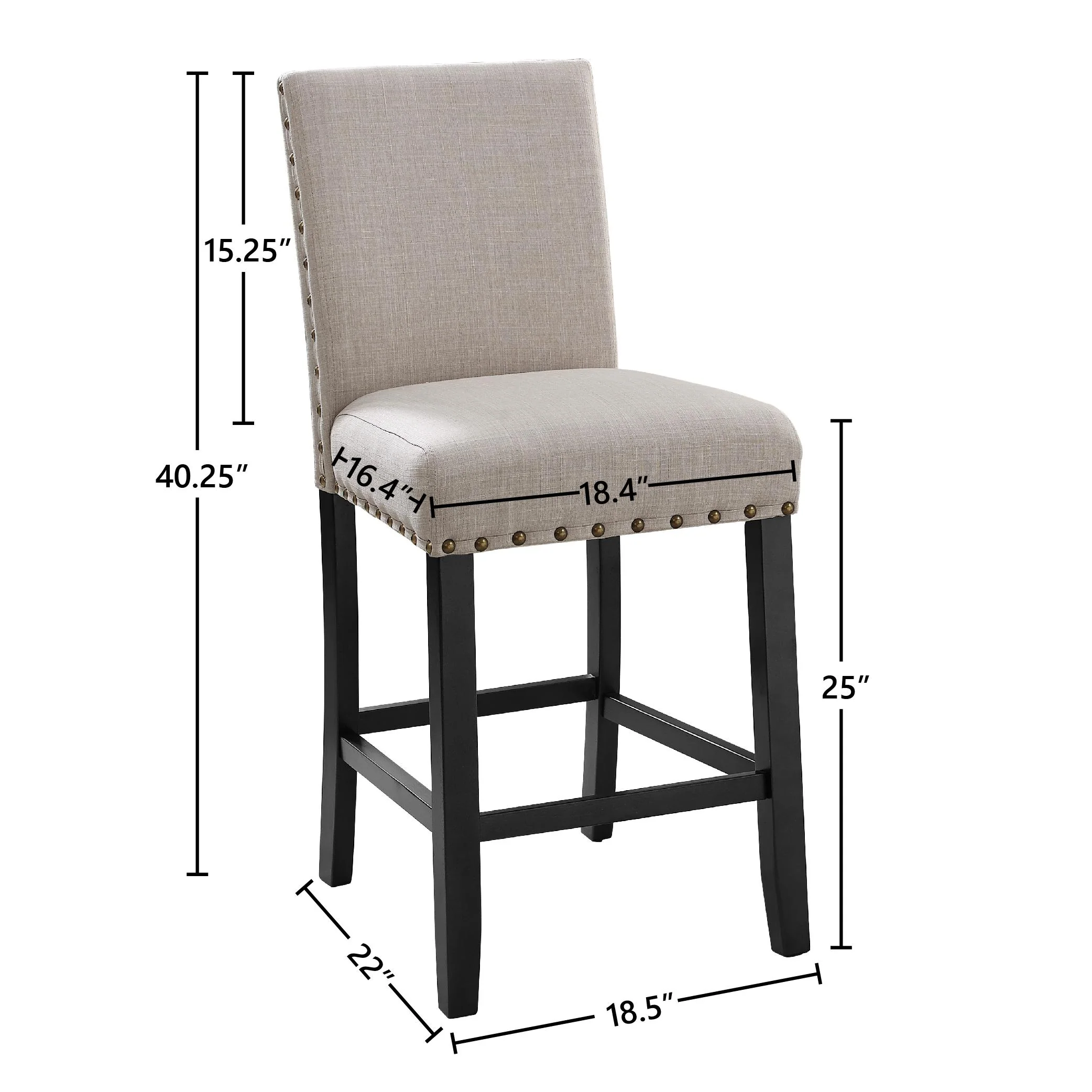 CRISPIN NATURAL BEIGE COUNTER CHAIR- (2/Ctn) - Image 5