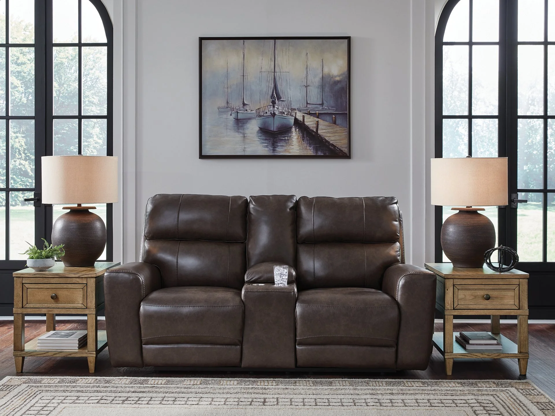Crossplex Power Reclining Loveseat with Console - Image 2