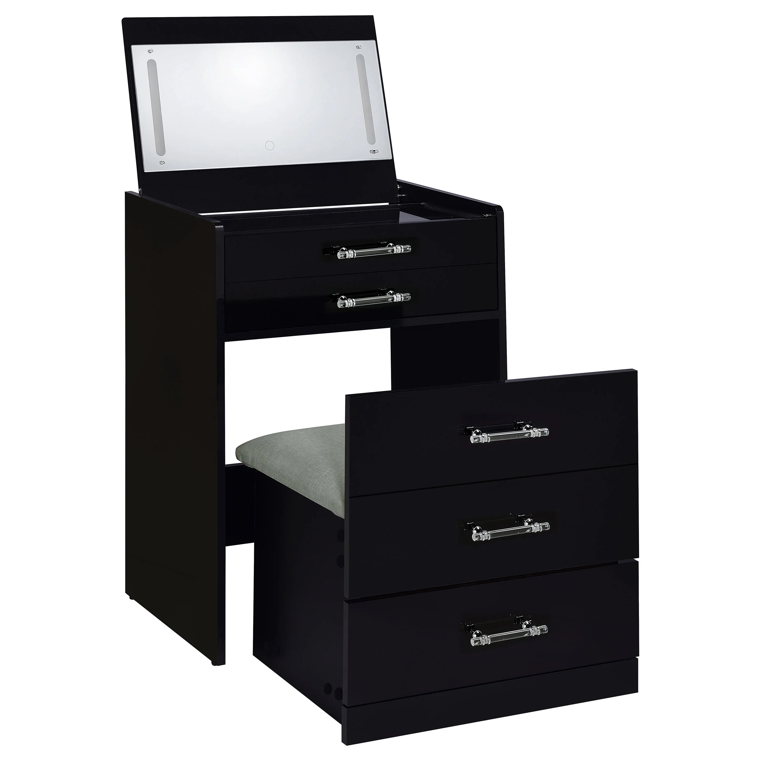 Danbury Makeup Vanity Table with LED Mirror and Stool - Image 21