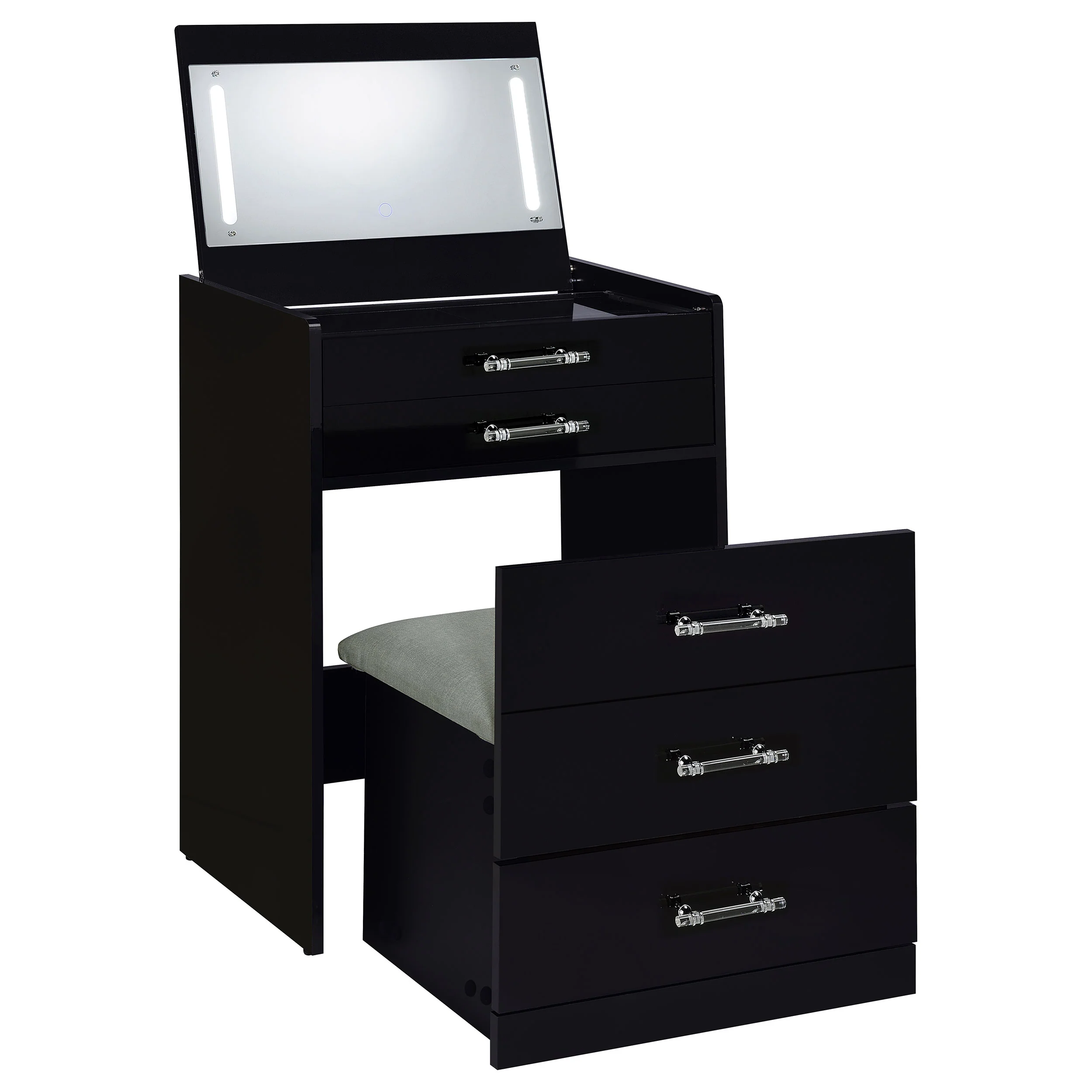 Danbury Makeup Vanity Table with LED Mirror and Stool - Image 26