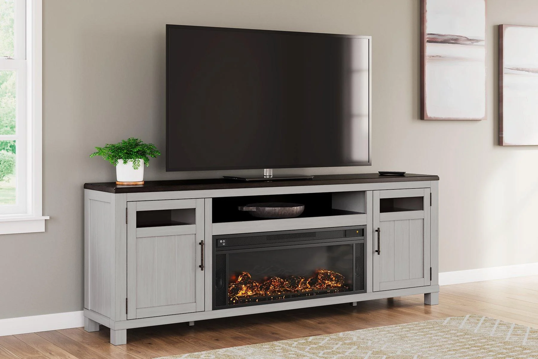 Darborn 88" TV Stand with Electric Fireplace - Image 2