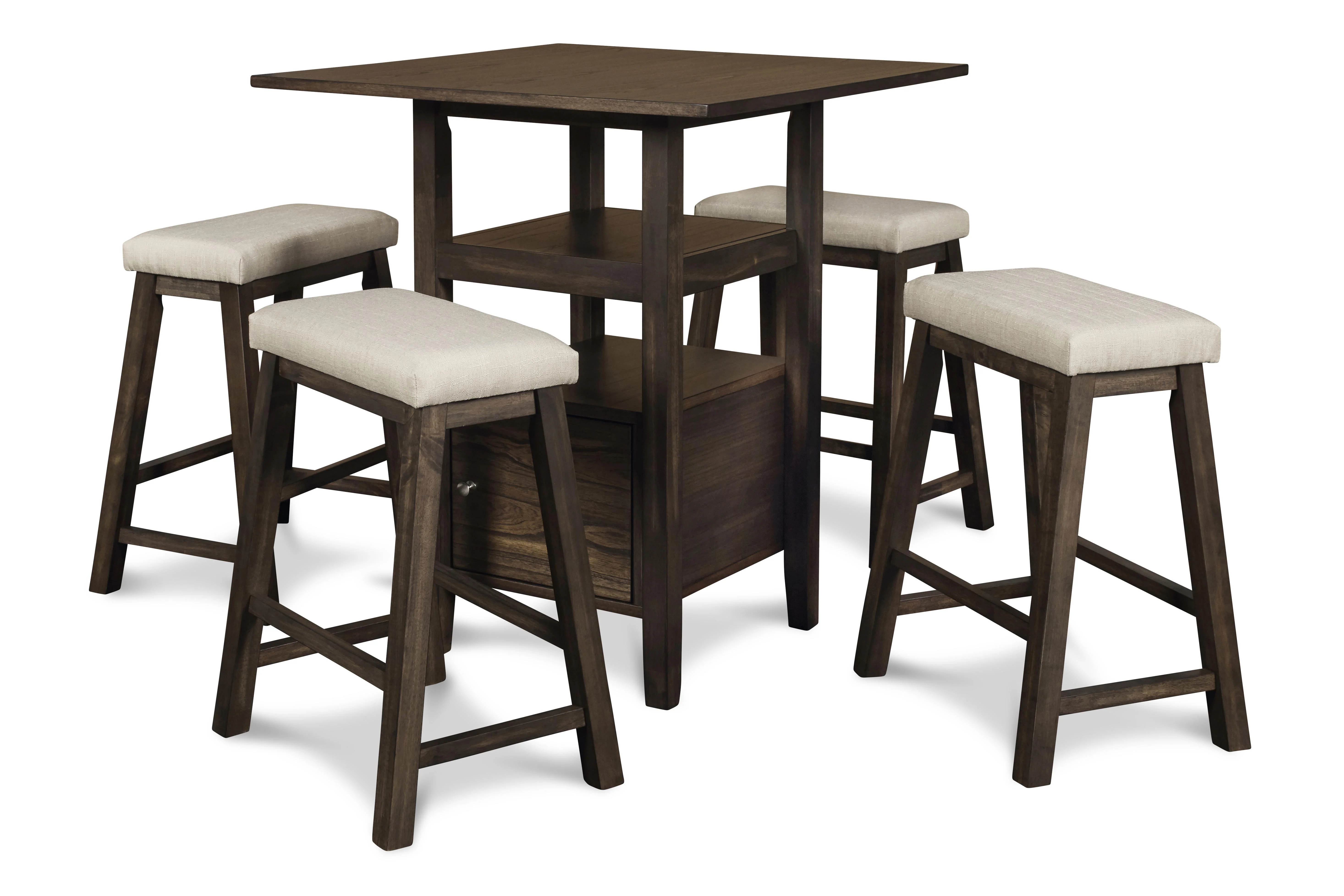 DERBY COUNTER TABLE & 4 STOOLS (SET) - CHOCOLATE - Image 6