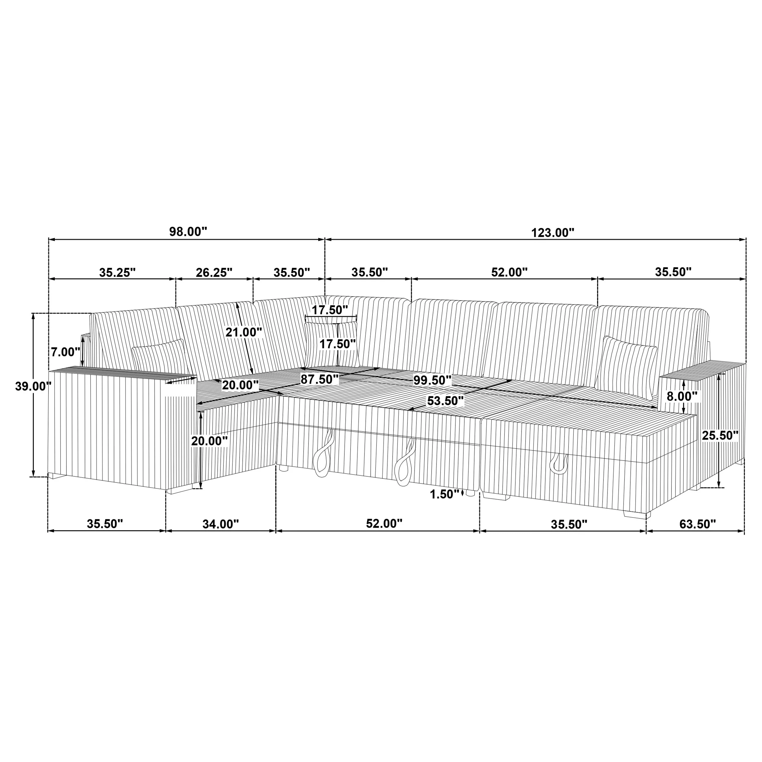 Devonshire Pull-Out Sleeper Sectional Sofa - Image 18