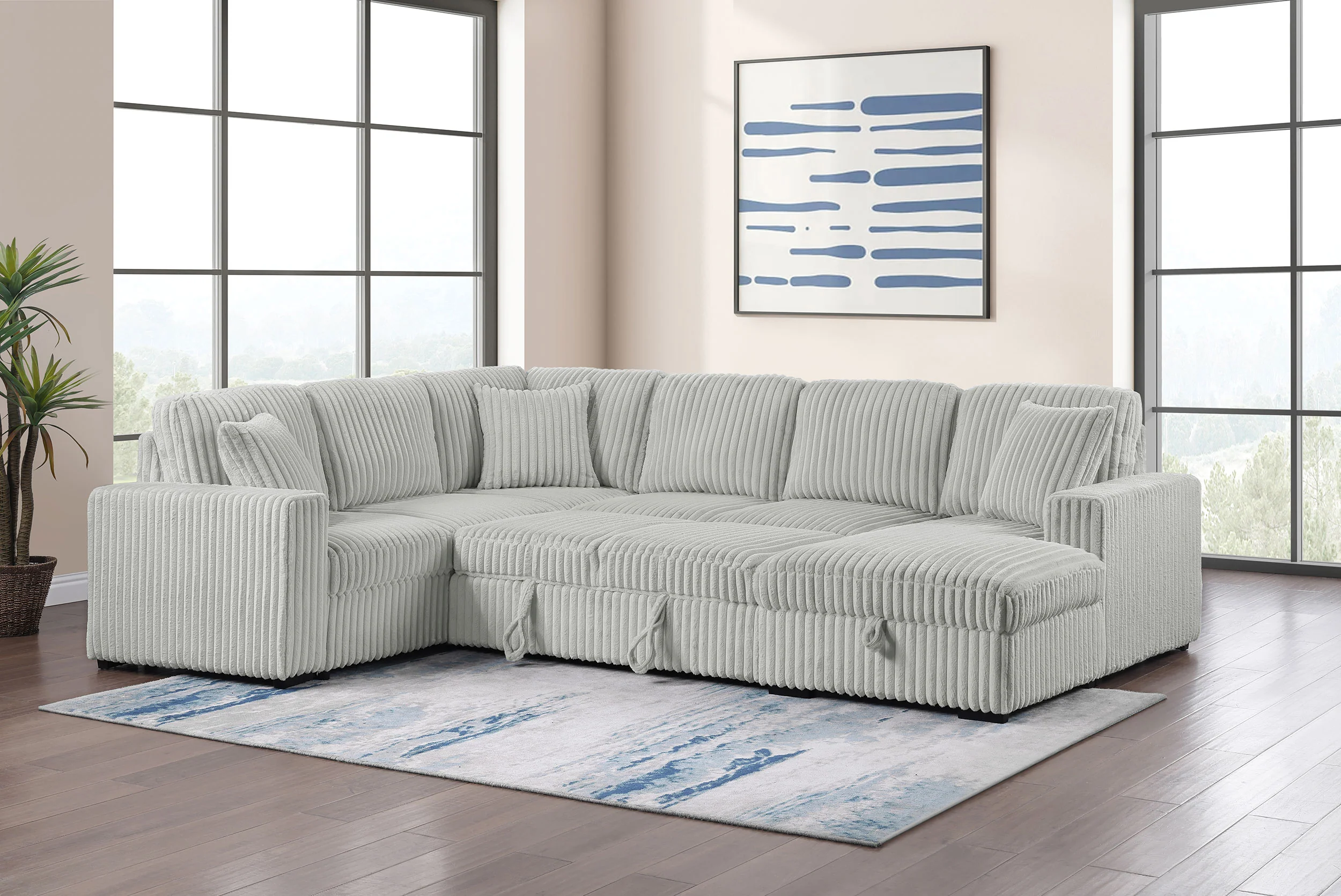 Devonshire Pull-Out Sleeper Sectional Sofa - Image 22