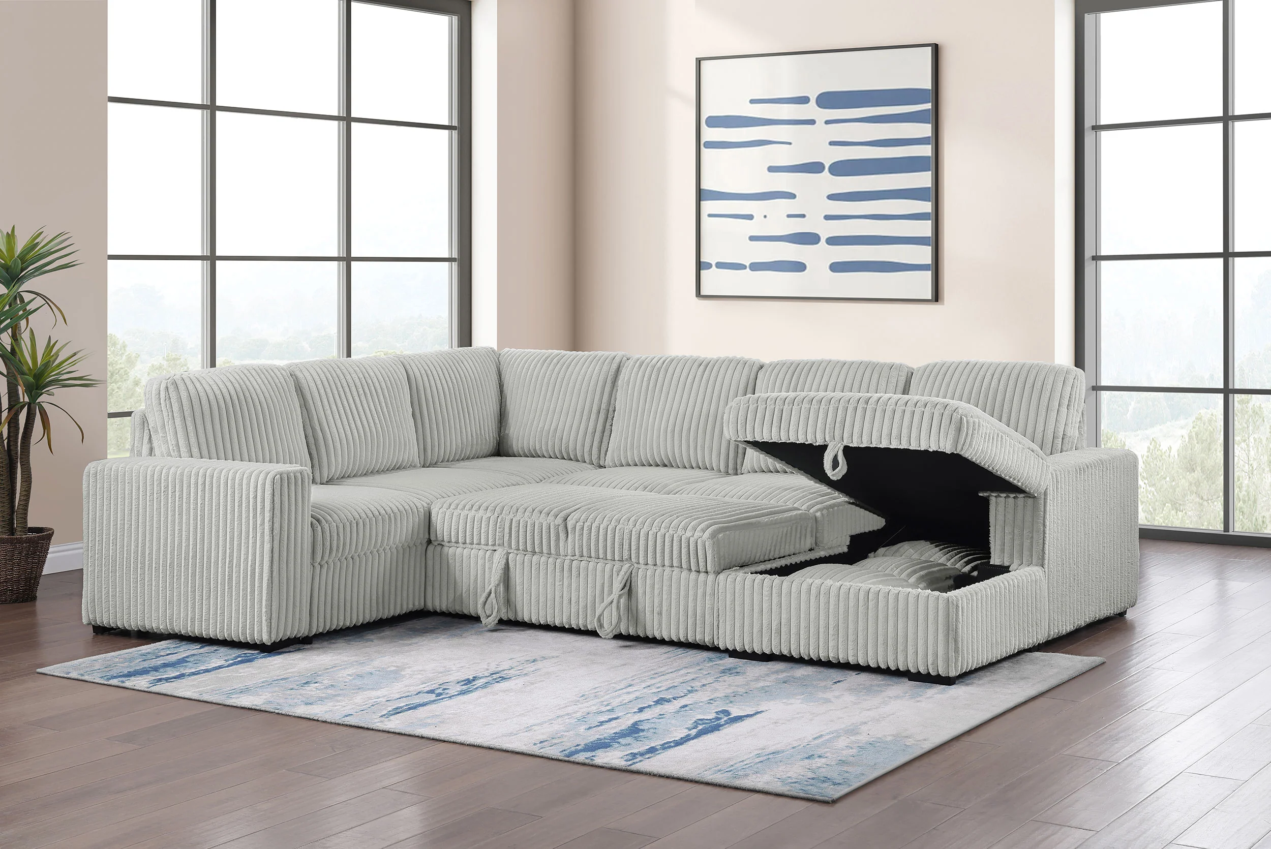 Devonshire Pull-Out Sleeper Sectional Sofa - Image 23
