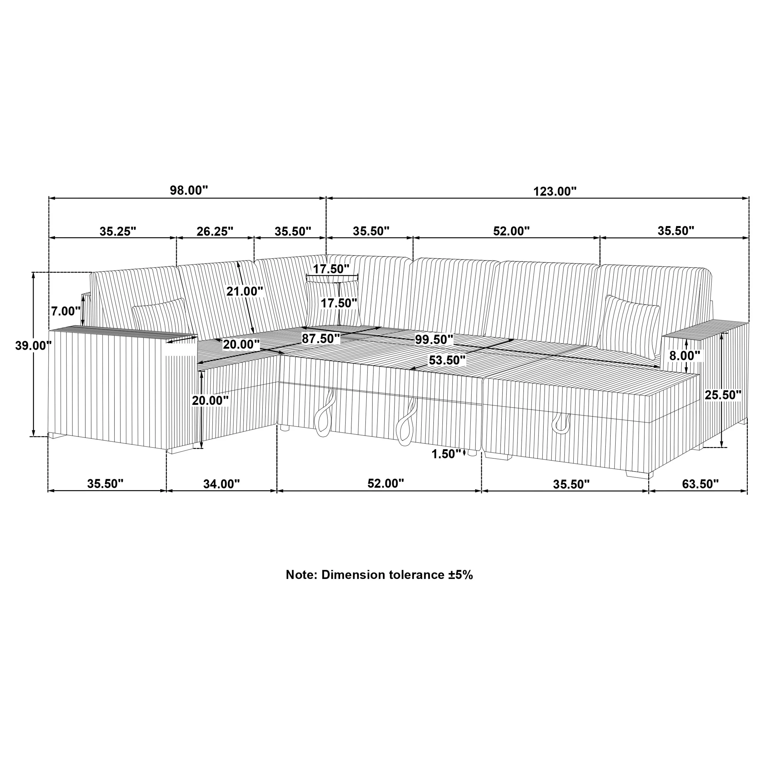 Devonshire Pull-Out Sleeper Sectional Sofa - Image 54